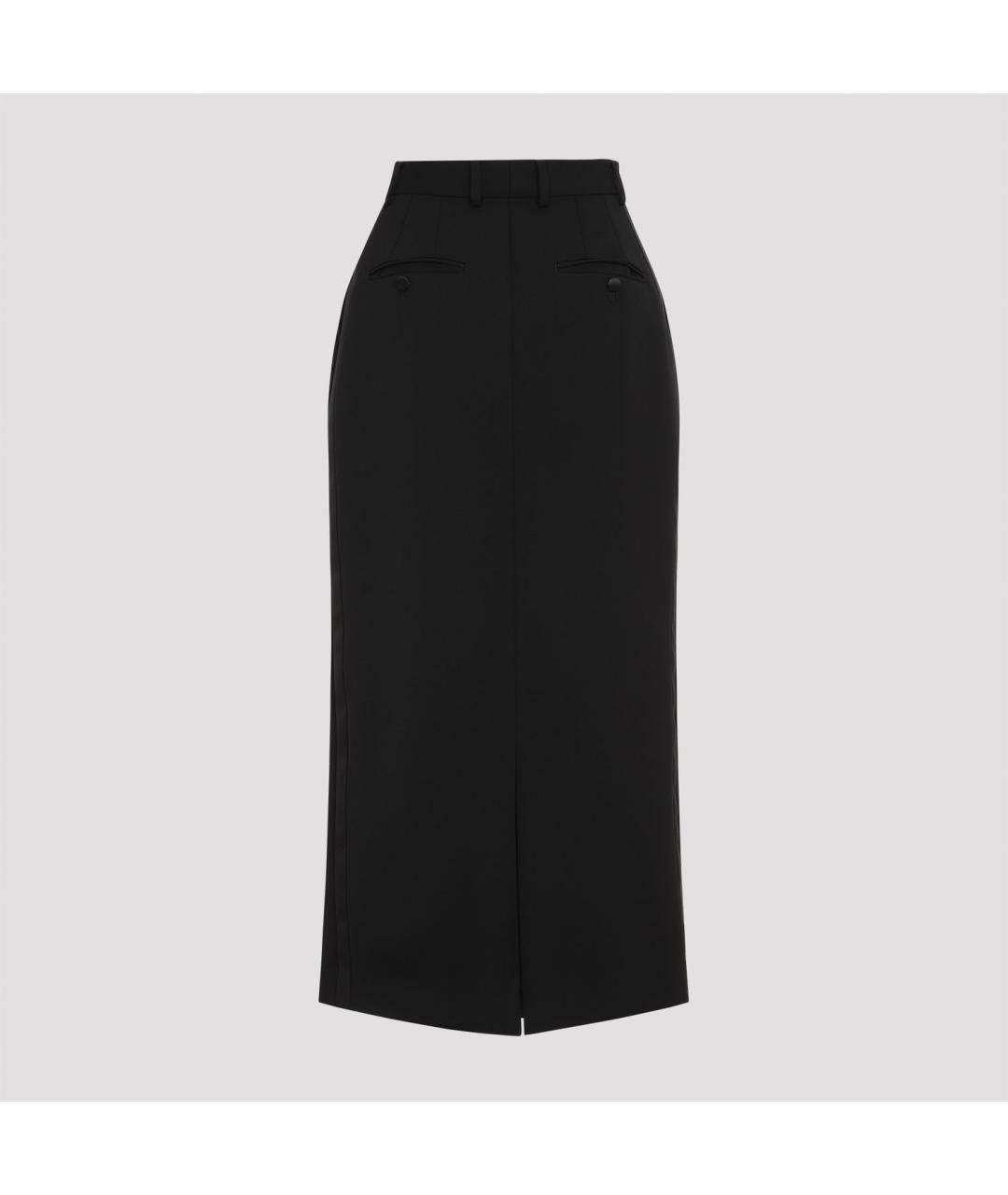 DOLCE&GABBANA Черная шерстяная юбка миди, фото 3