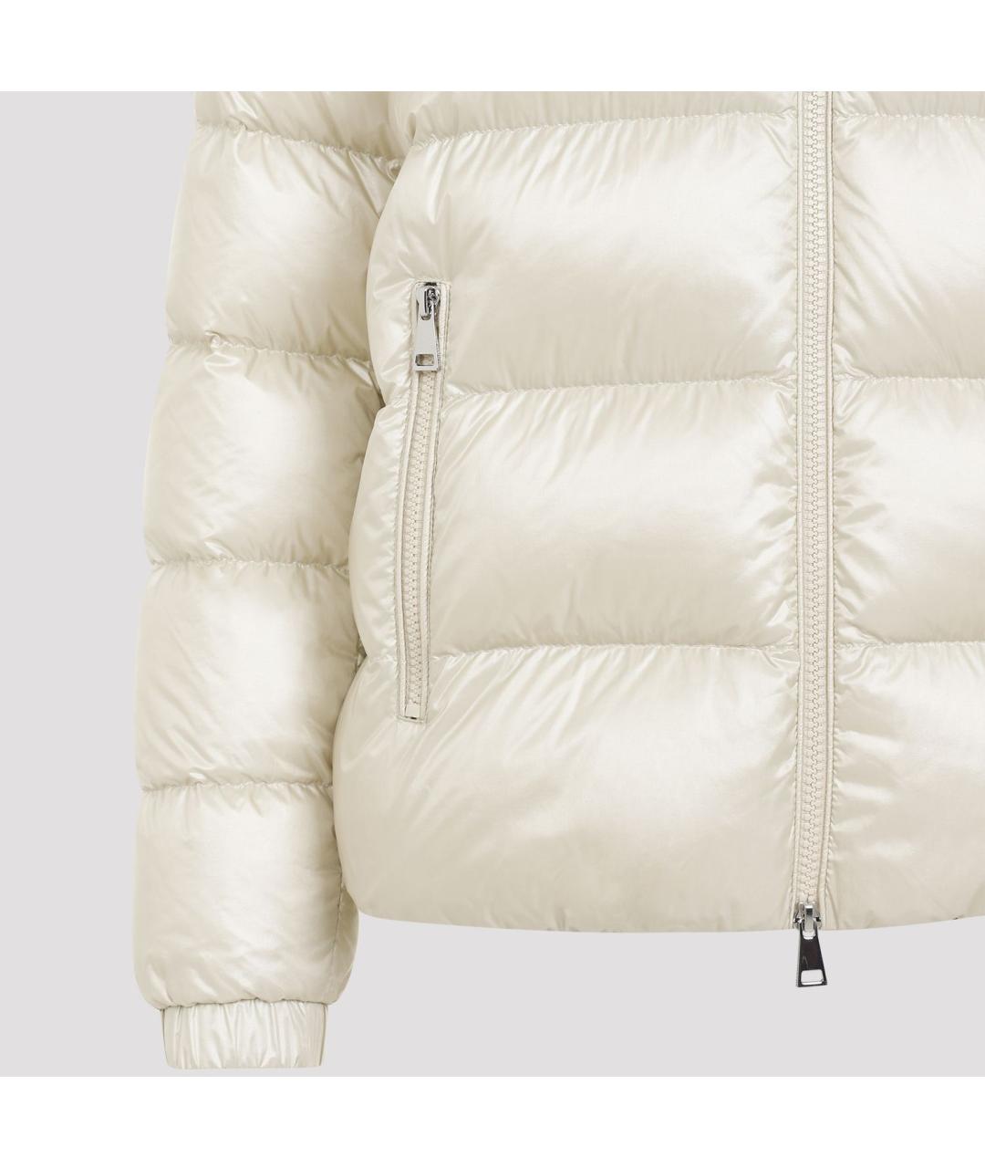 MONCLER Бежевый полиэстеровый пуховик, фото 4