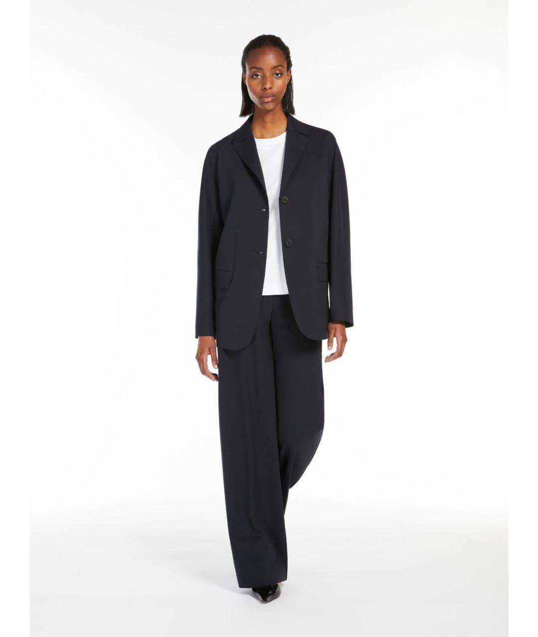 MAX MARA Антрацитовые хлопковые прямые брюки, фото 4