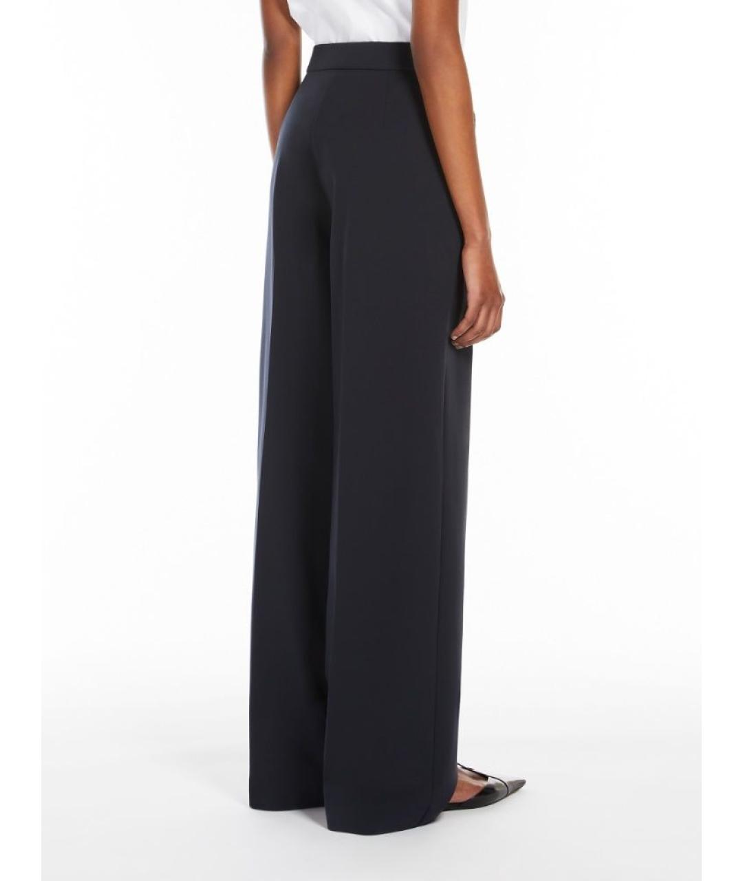 MAX MARA Антрацитовые хлопковые прямые брюки, фото 3