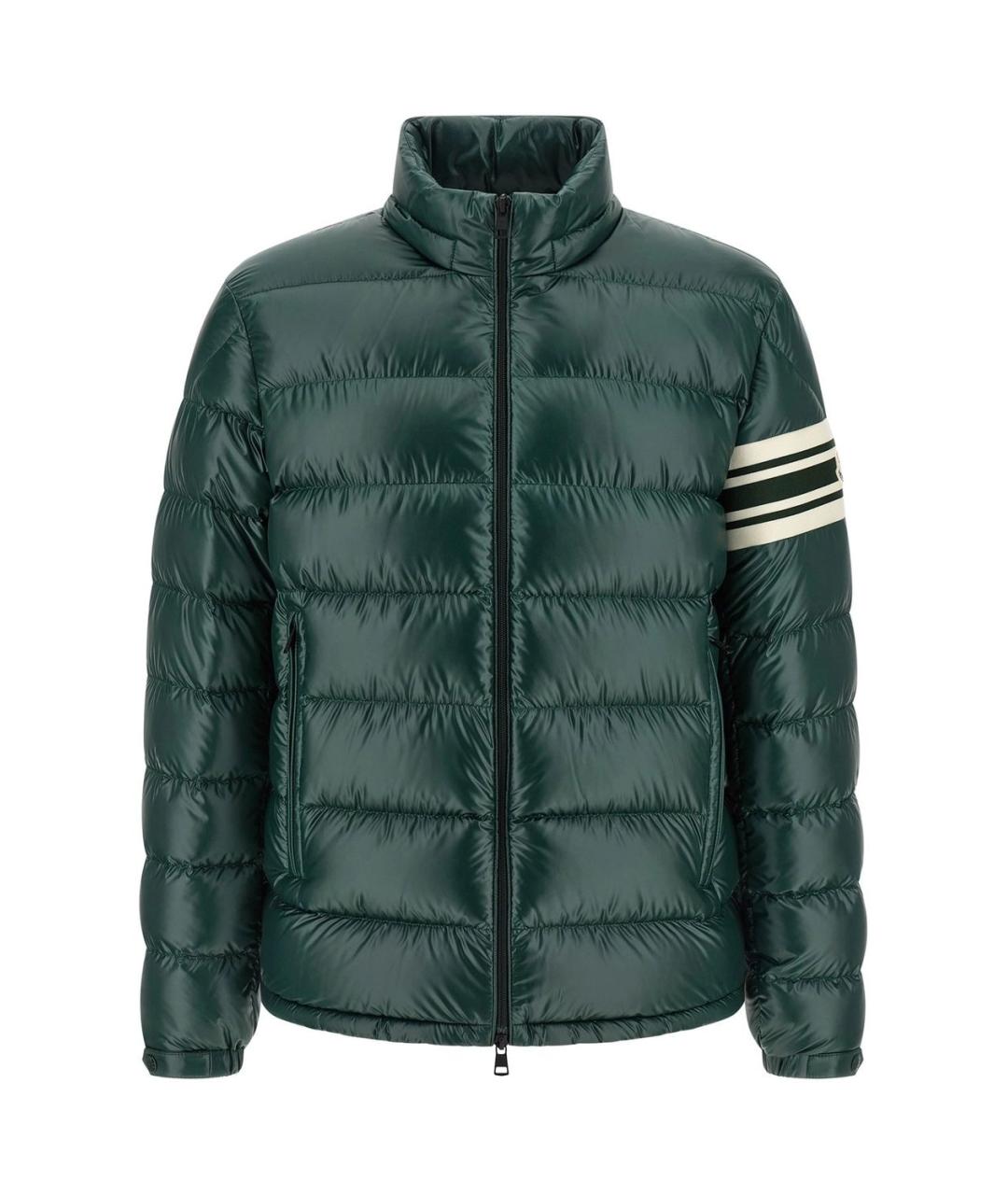MONCLER Зеленый полиэстеровый пуховик, фото 3