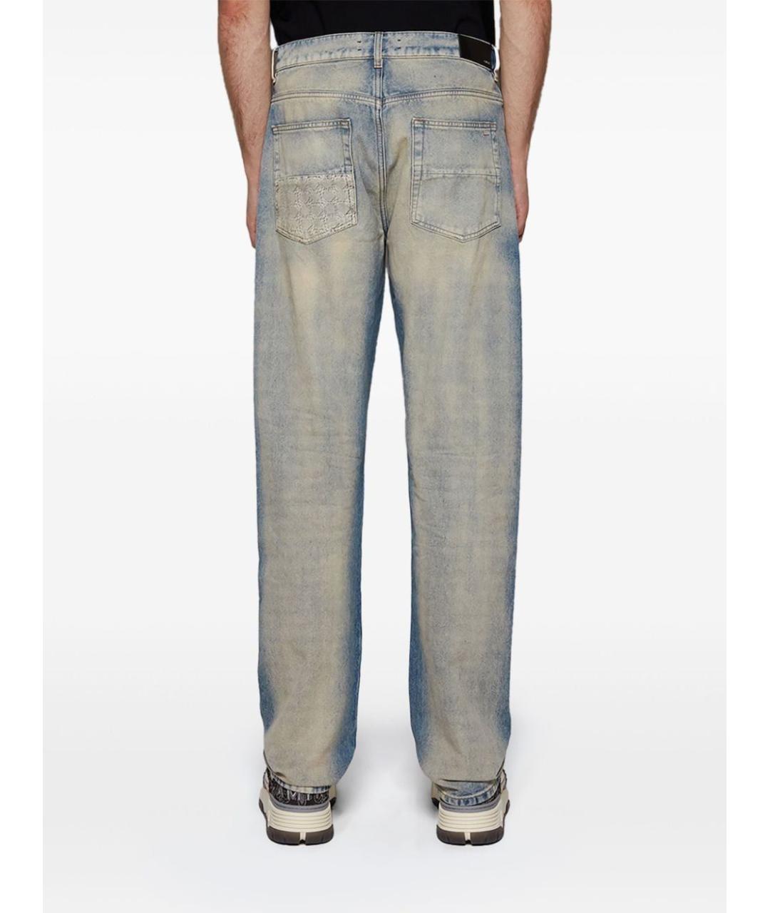 AMIRI Голубые хлопковые прямые джинсы, фото 5