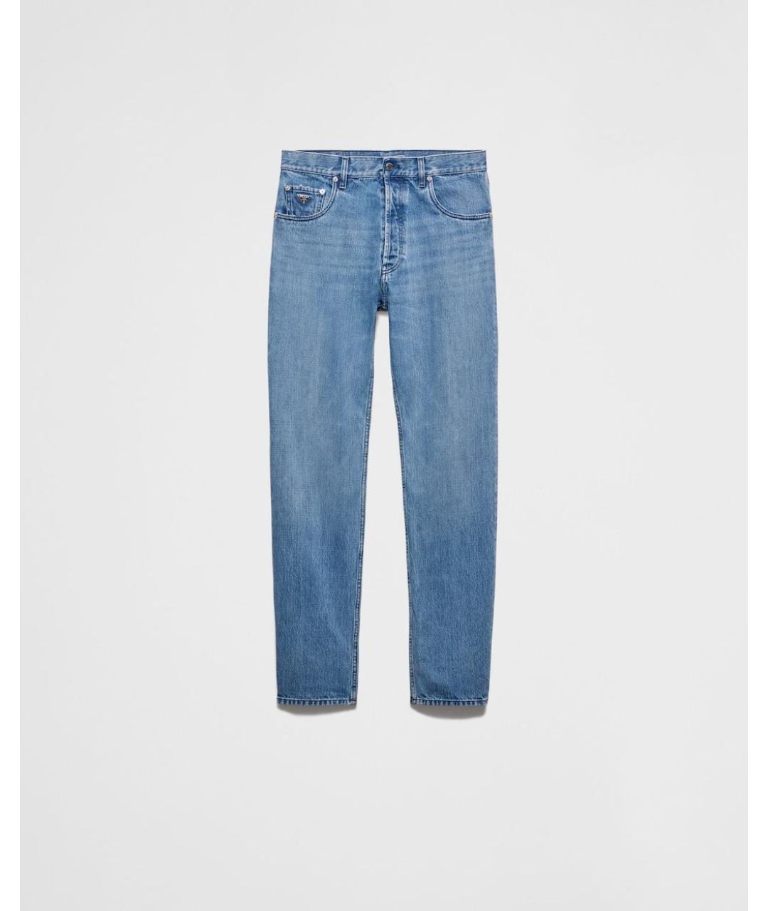 PRADA Синие хлопковые повседневные брюки, фото 4