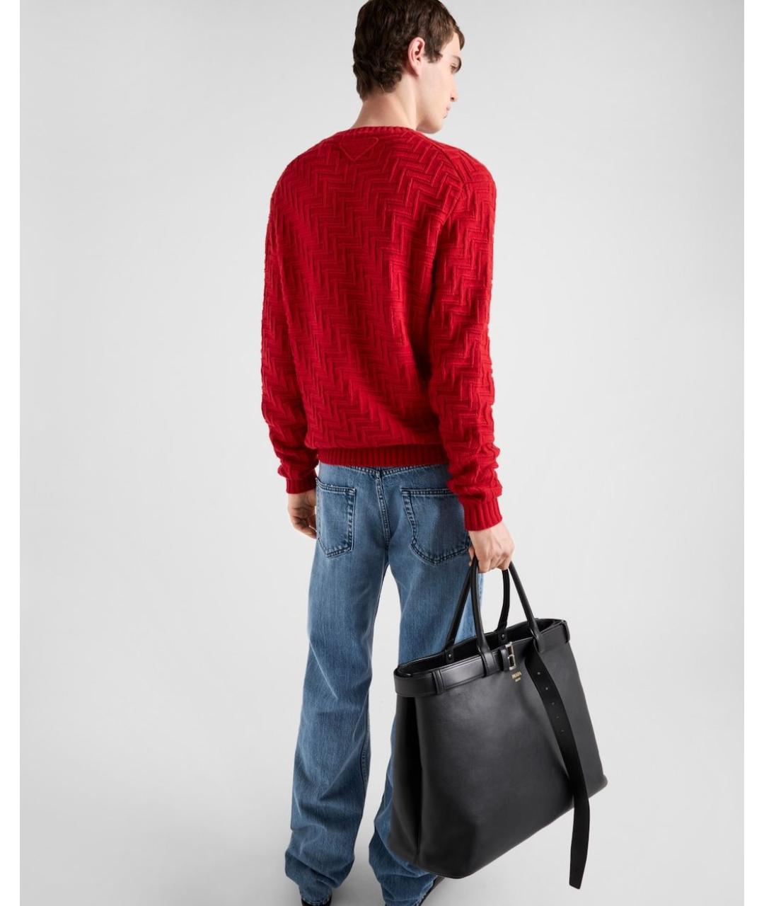 PRADA Синие хлопковые повседневные брюки, фото 3