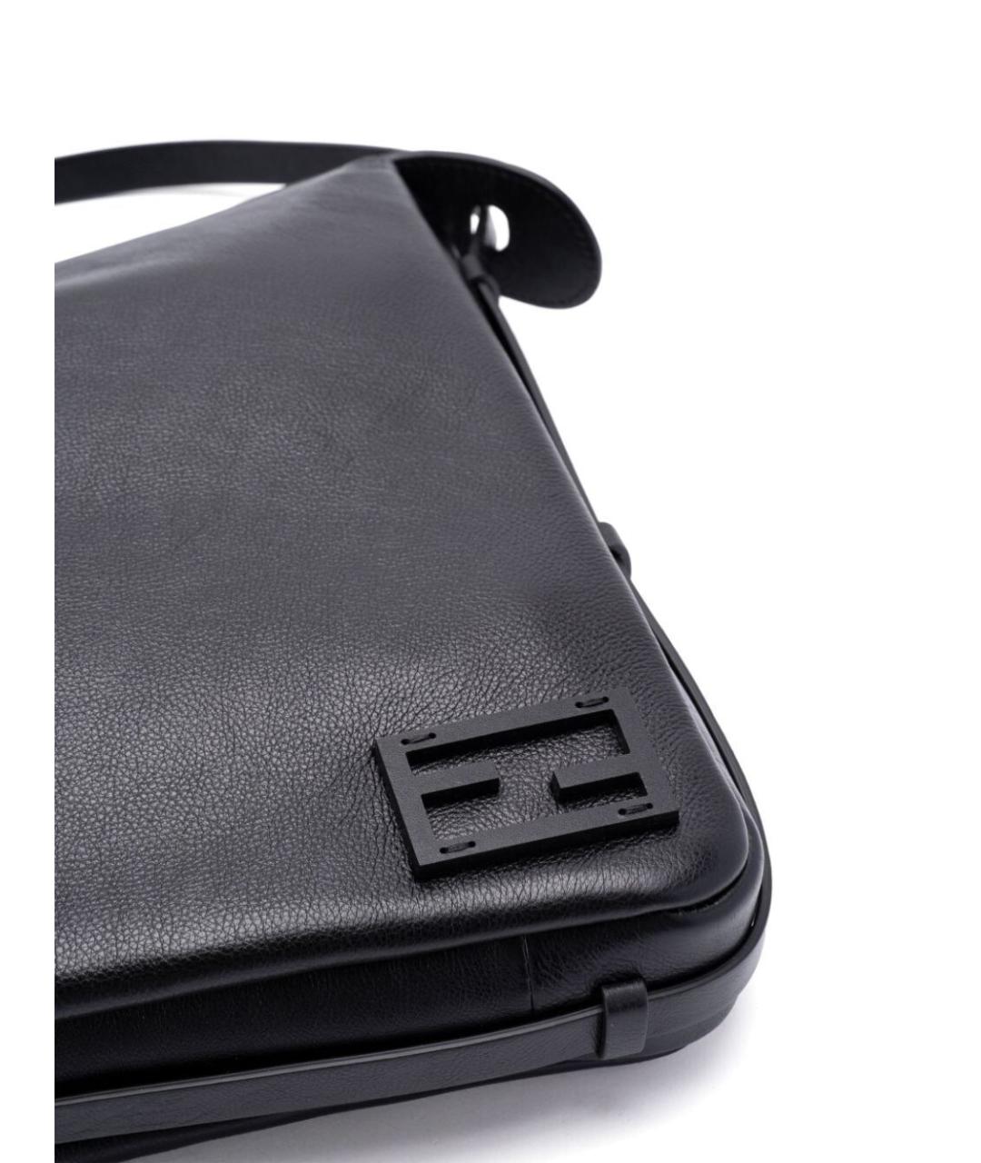 FENDI Черная кожаная сумка через плечо, фото 5