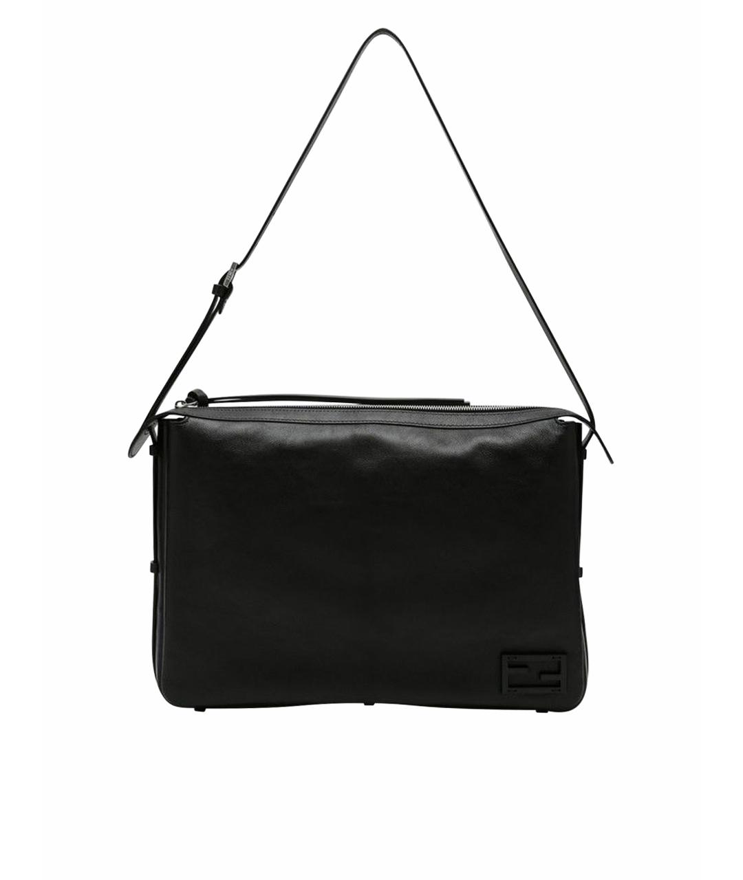FENDI Черная кожаная сумка через плечо, фото 1