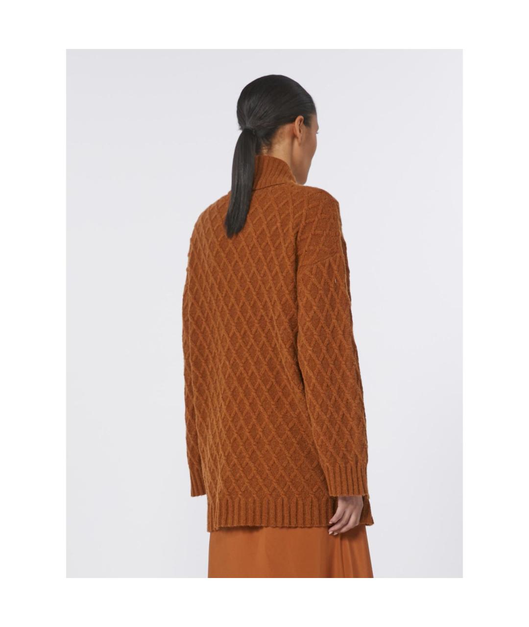 MAX MARA Коричневый шерстяной кардиган, фото 3