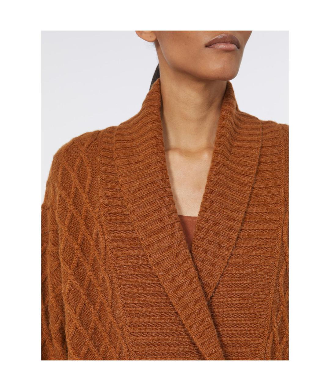 MAX MARA Коричневый шерстяной кардиган, фото 5