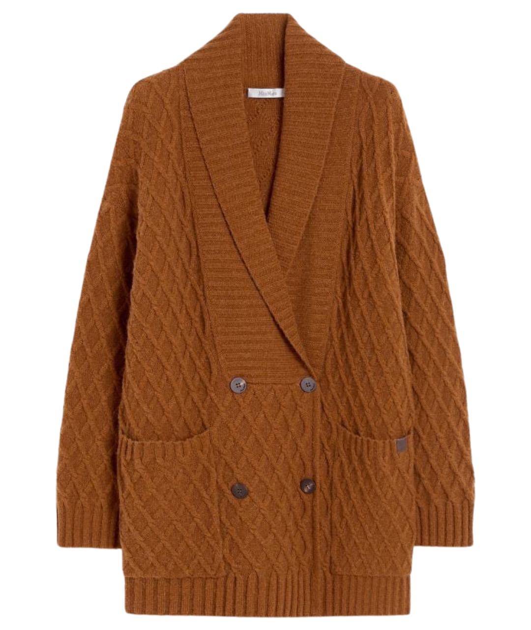 MAX MARA Коричневый шерстяной кардиган, фото 1