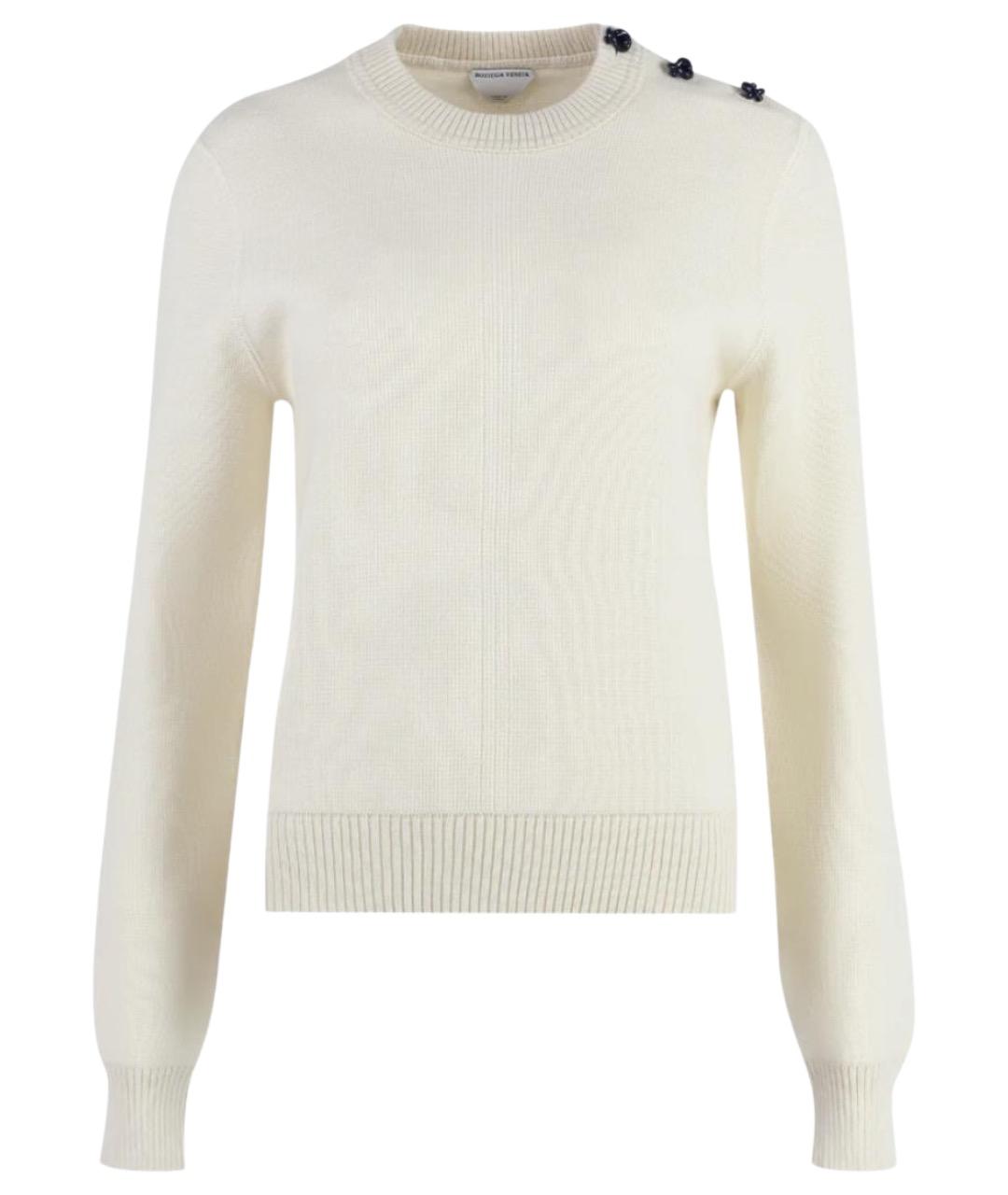 BOTTEGA VENETA Белый шерстяной джемпер / свитер, фото 1