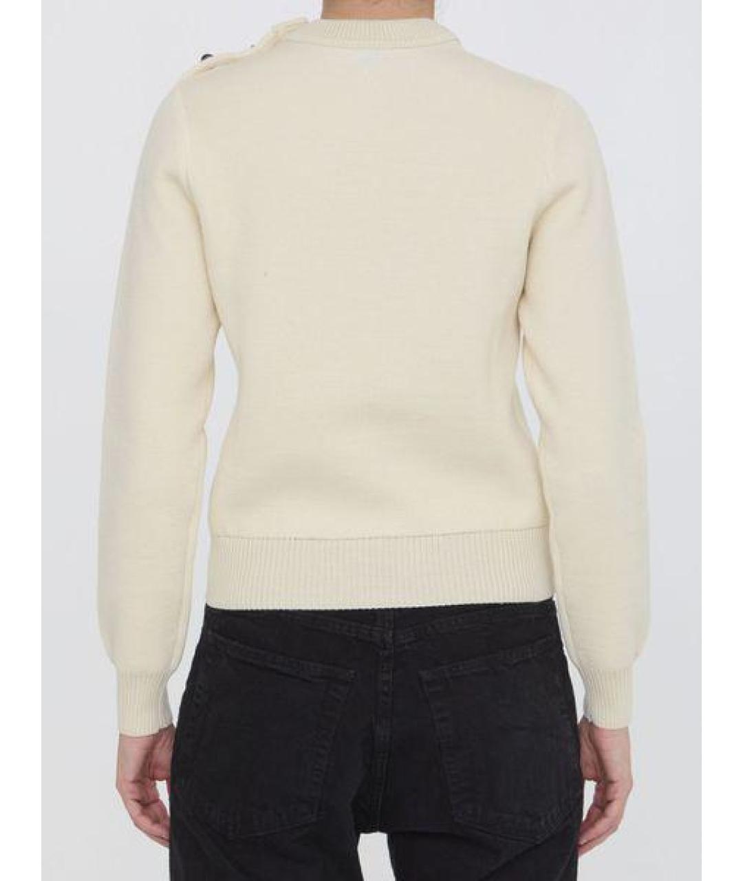 BOTTEGA VENETA Белый шерстяной джемпер / свитер, фото 3