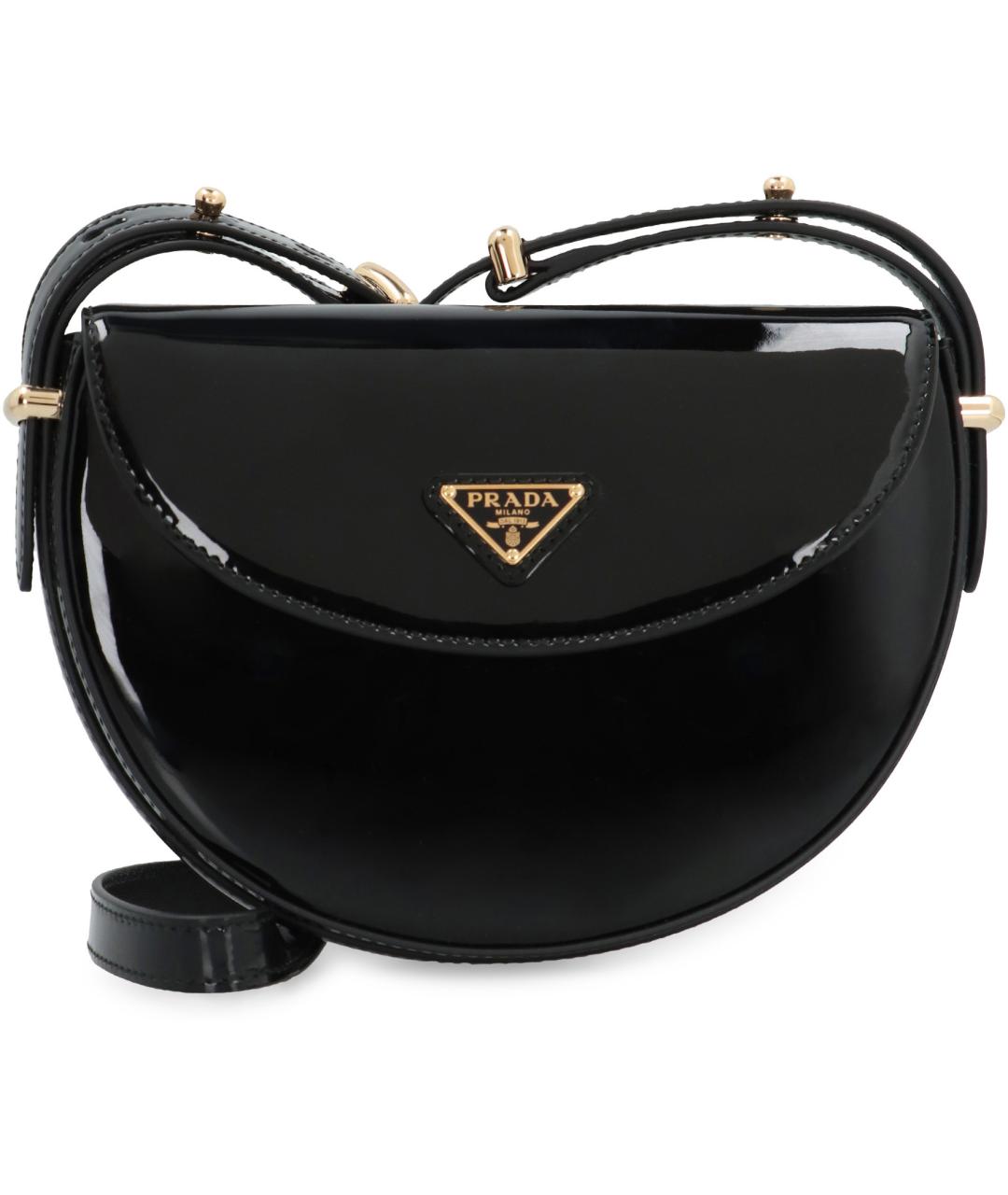 PRADA Черная сумка через плечо из лакированной кожи, фото 2