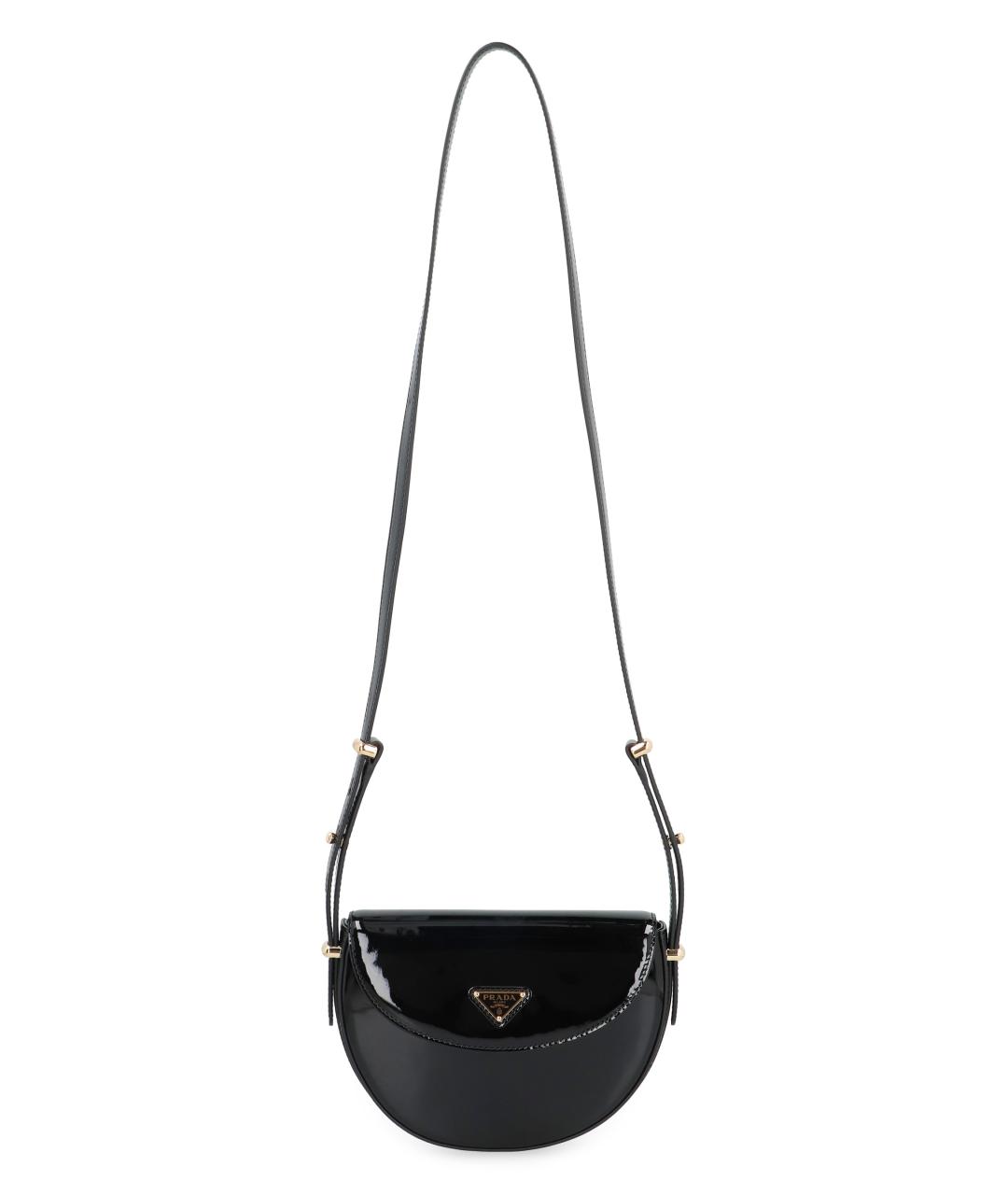 PRADA Черная сумка через плечо из лакированной кожи, фото 5