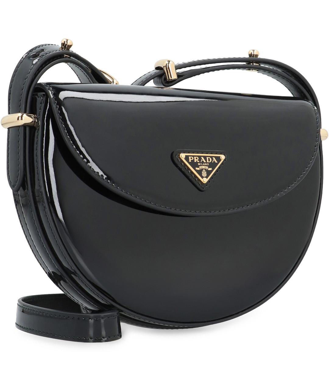 PRADA Черная сумка через плечо из лакированной кожи, фото 3