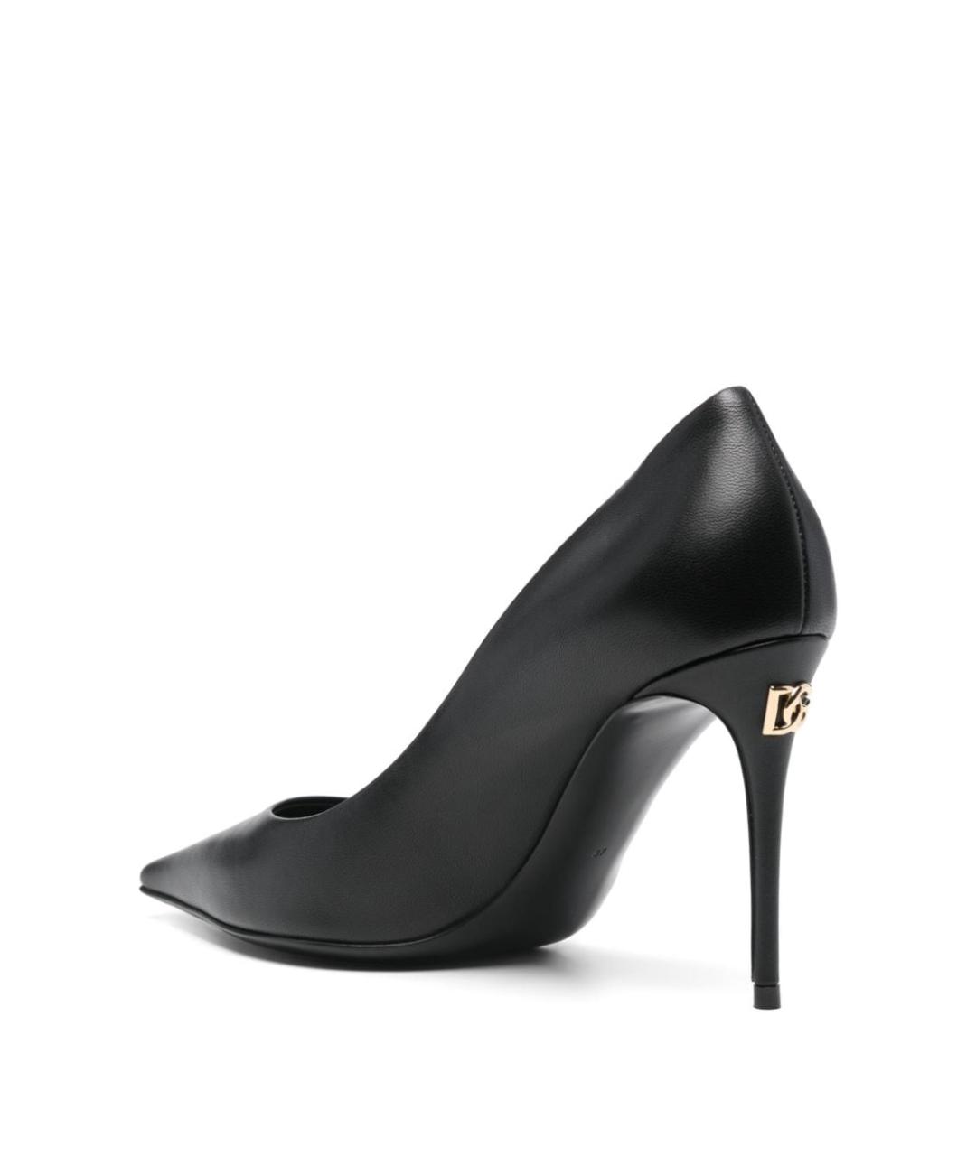 DOLCE&GABBANA Черные кожаные туфли, фото 2