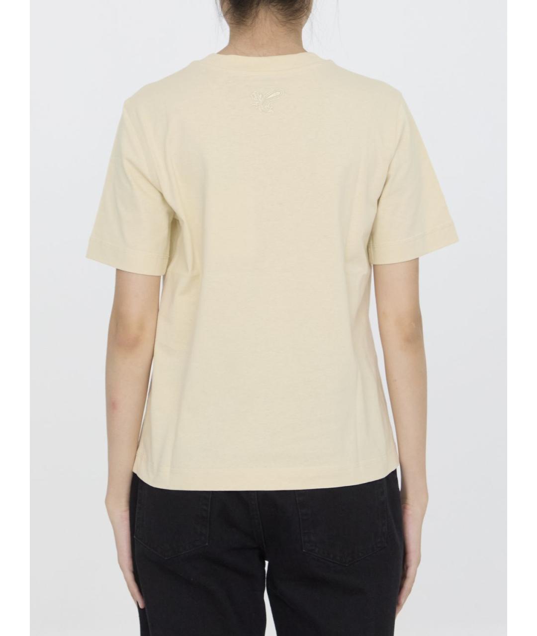 BURBERRY Бежевая хлопковая футболка, фото 5