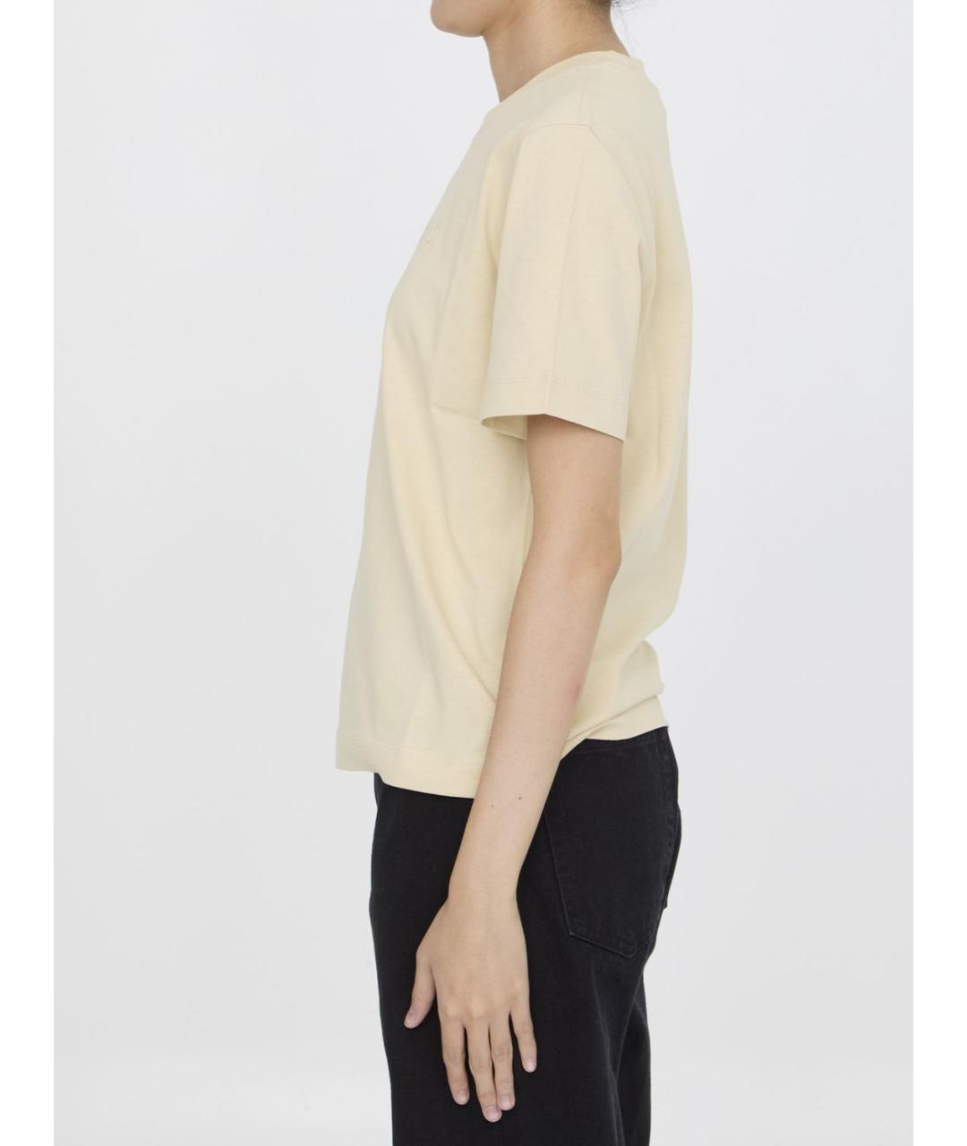 BURBERRY Бежевая хлопковая футболка, фото 4