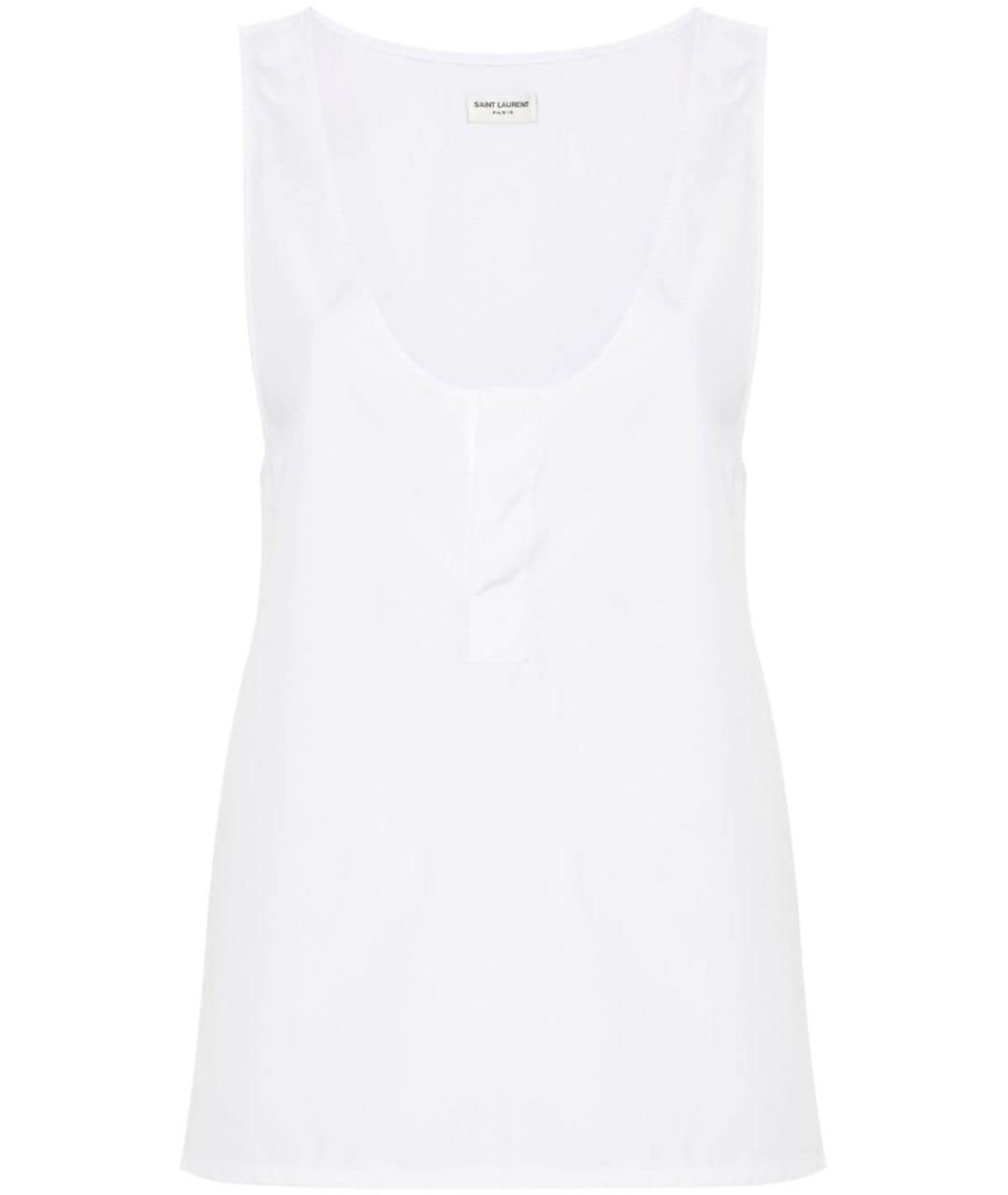SAINT LAURENT Белая хлопковая майка, фото 1