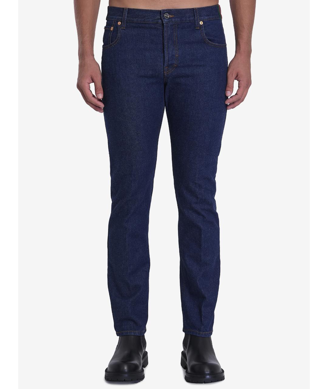 GUCCI Синие хлопковые джинсы скинни, фото 6