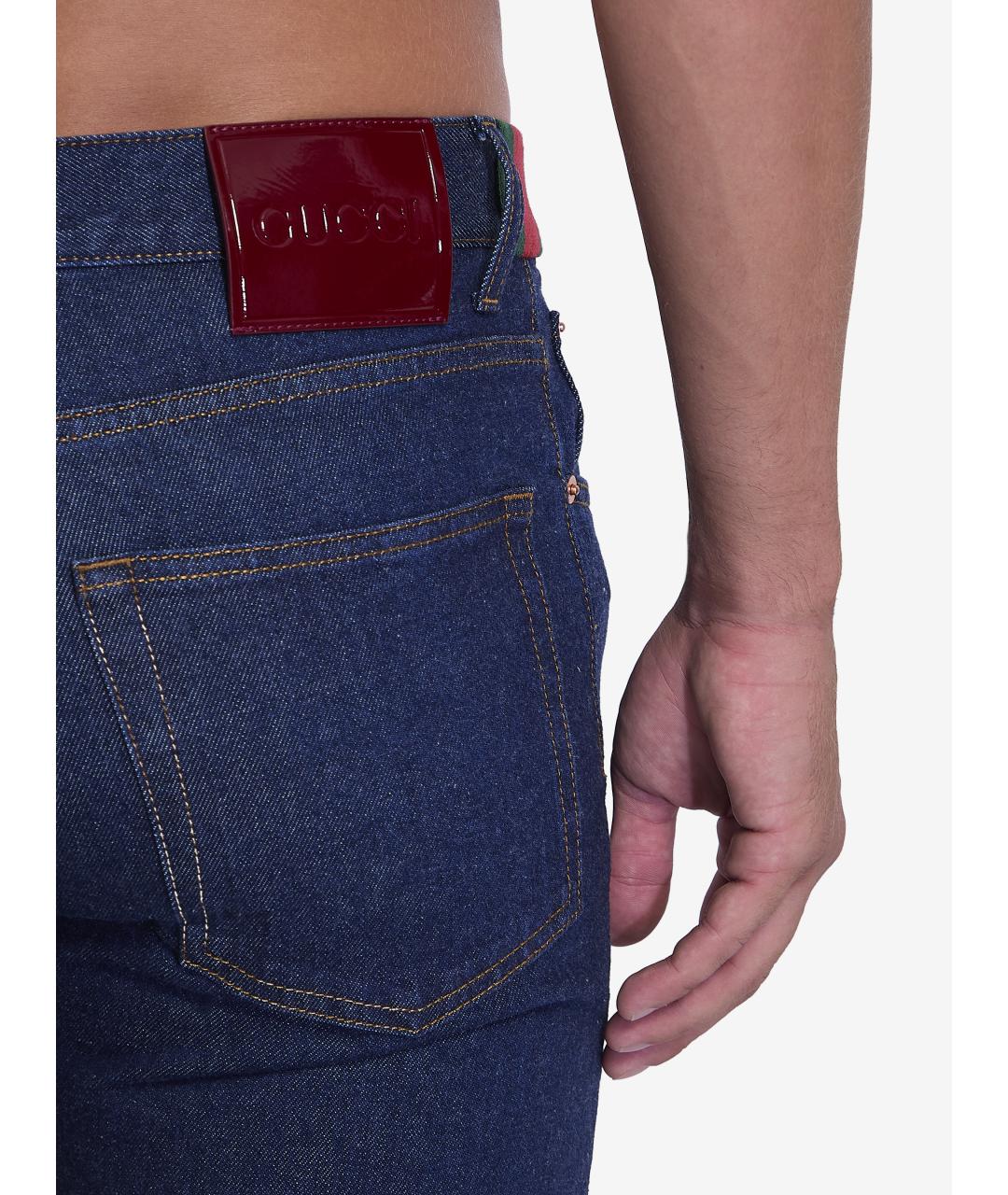 GUCCI Синие хлопковые джинсы скинни, фото 5