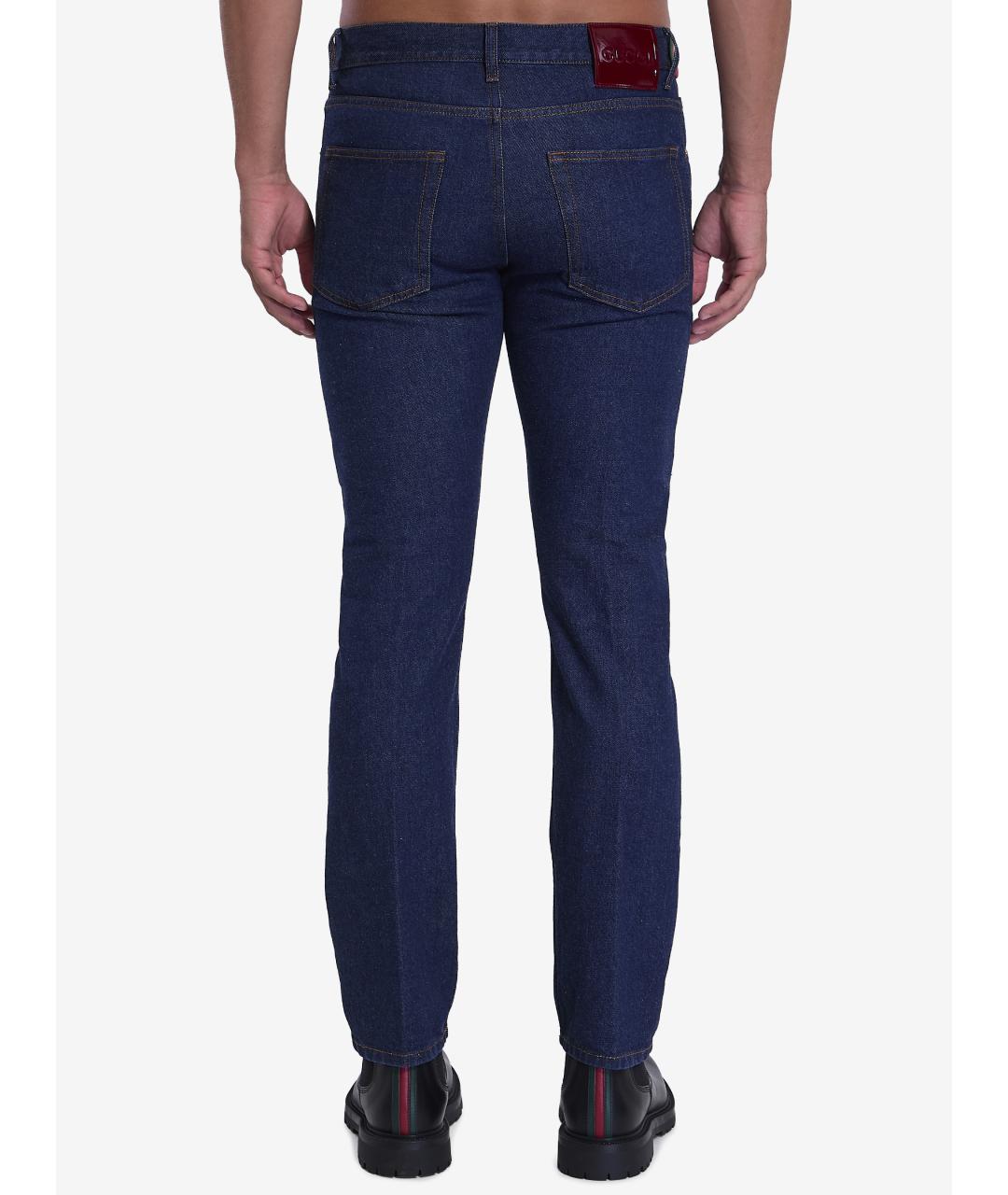 GUCCI Синие хлопковые джинсы скинни, фото 3