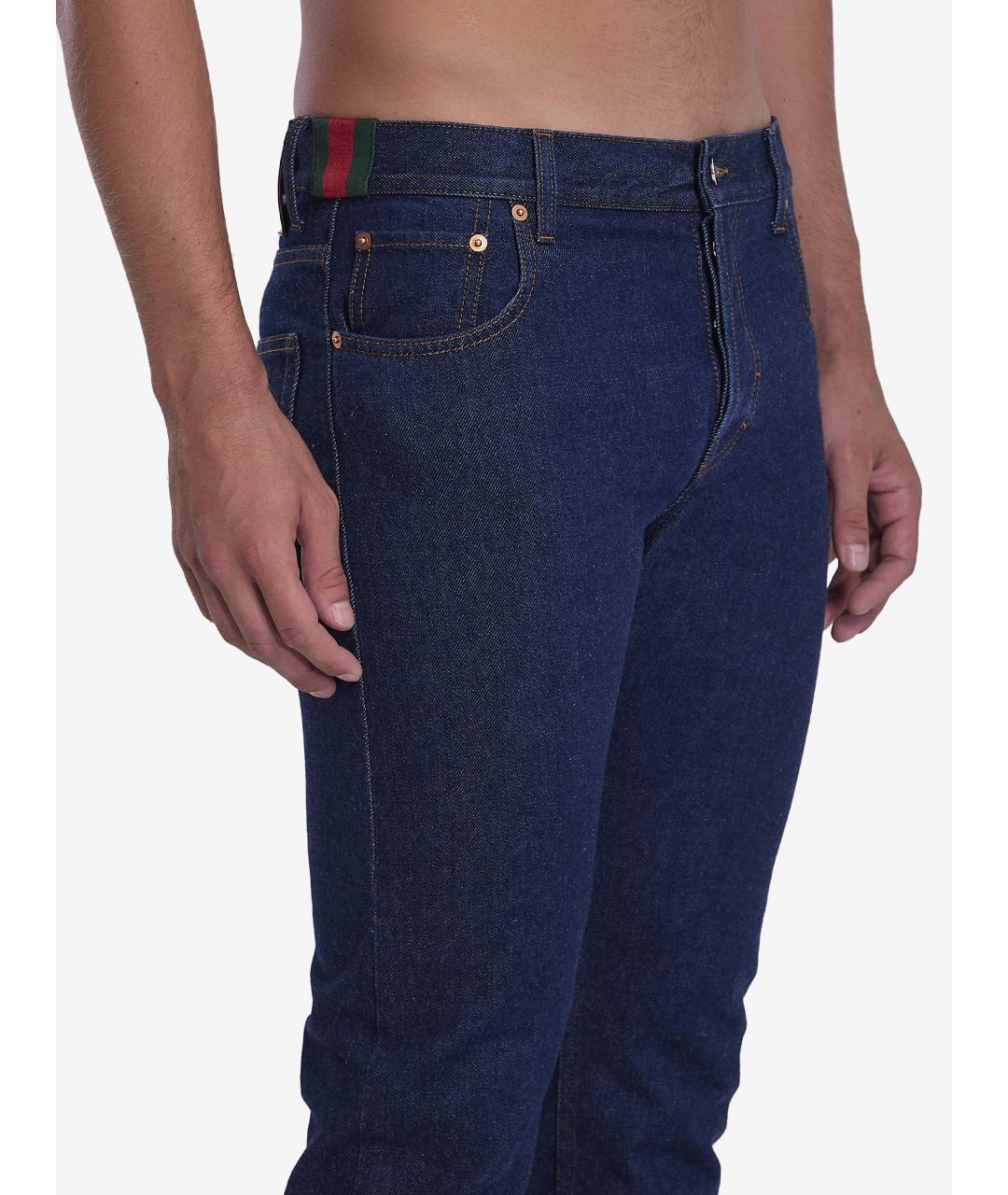 GUCCI Синие хлопковые джинсы скинни, фото 4