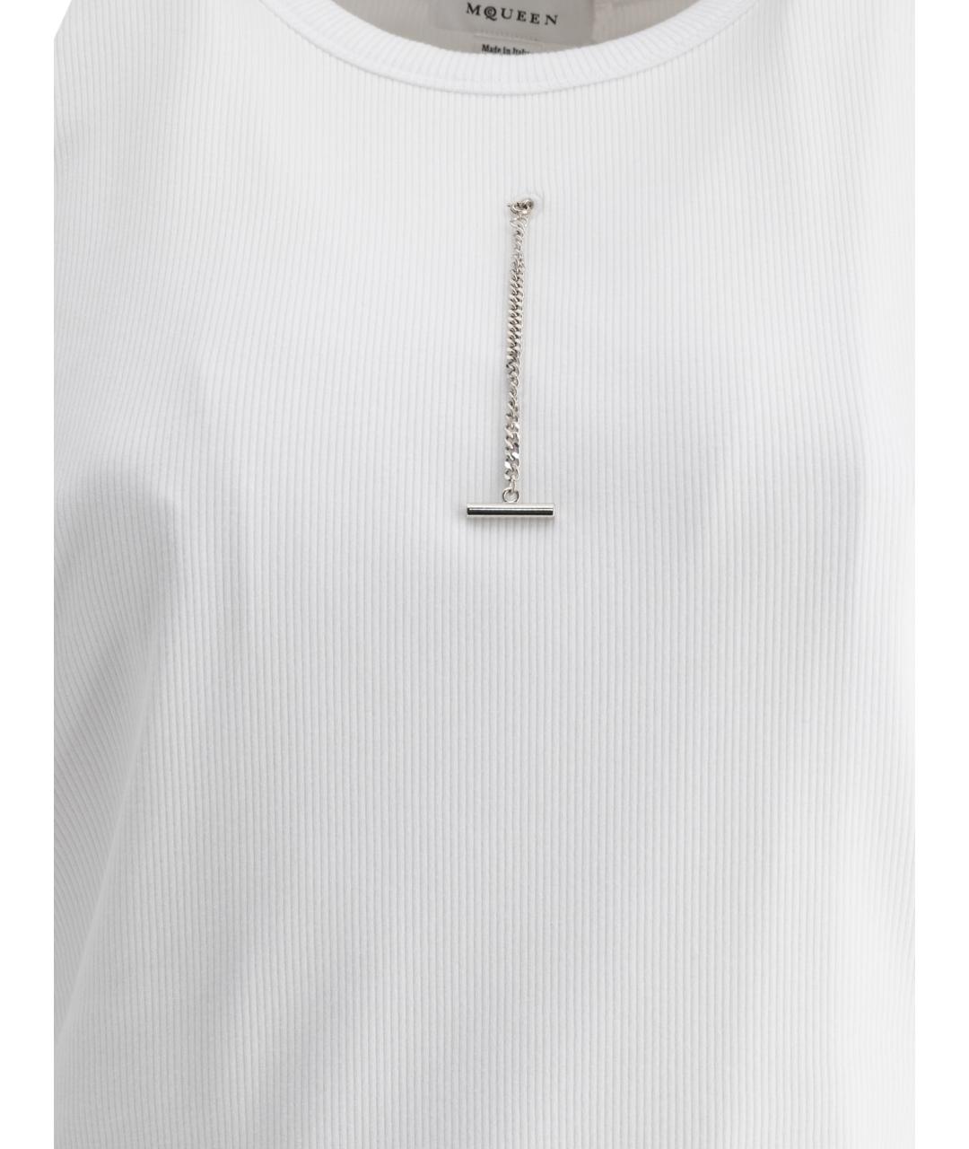 ALEXANDER MCQUEEN Белая хлопковая футболка, фото 3