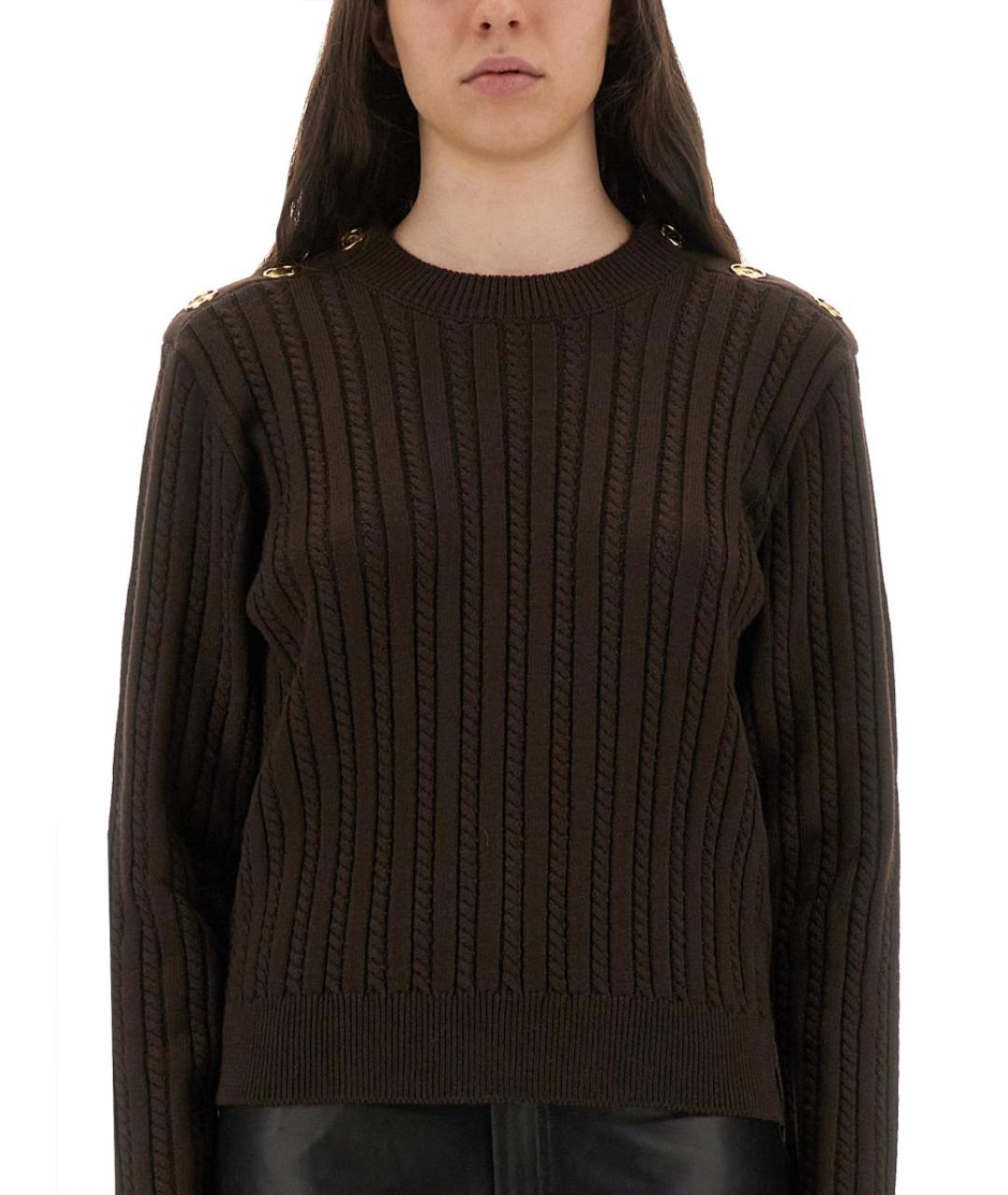 GOLDEN GOOSE DELUXE BRAND Коричневый шерстяной джемпер / свитер, фото 5