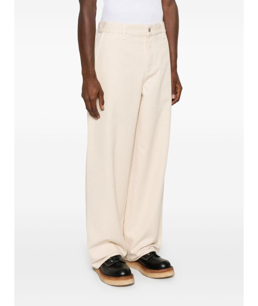 BURBERRY Бежевые хлопковые повседневные брюки, фото 3