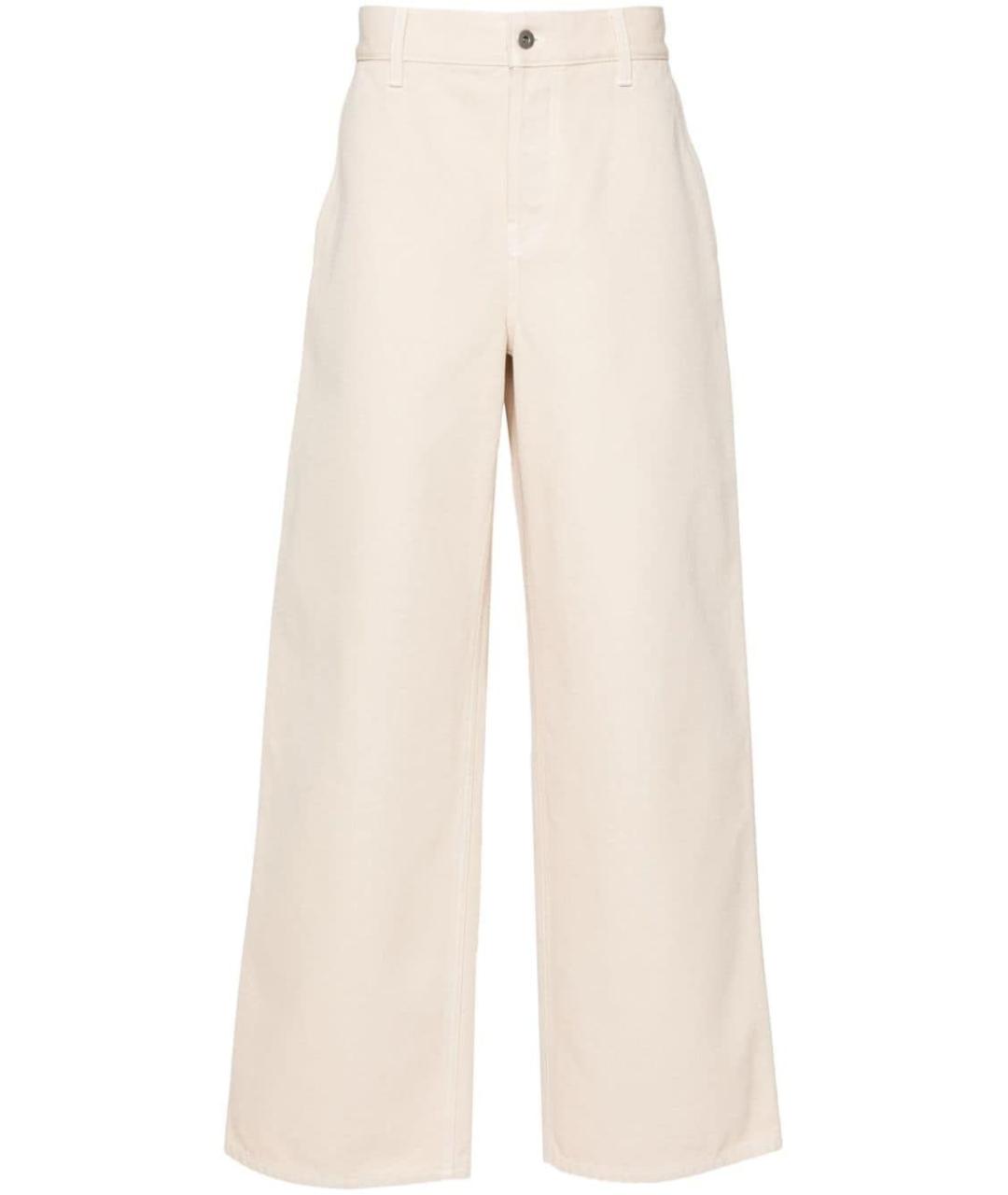 BURBERRY Бежевые хлопковые повседневные брюки, фото 1