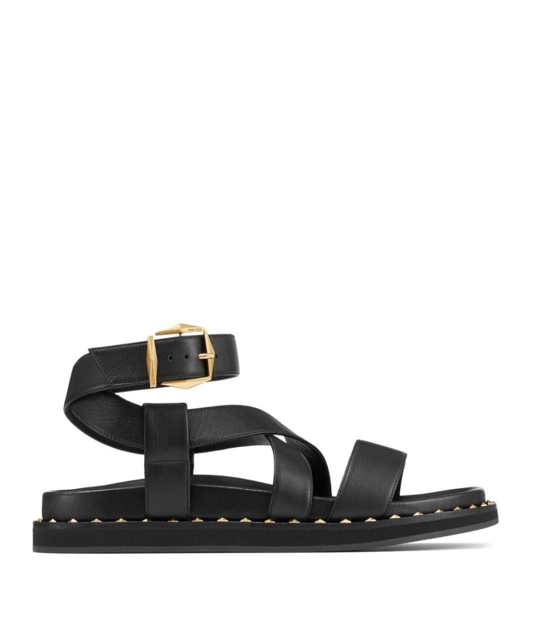 JIMMY CHOO Черные кожаные сандалии, фото 1