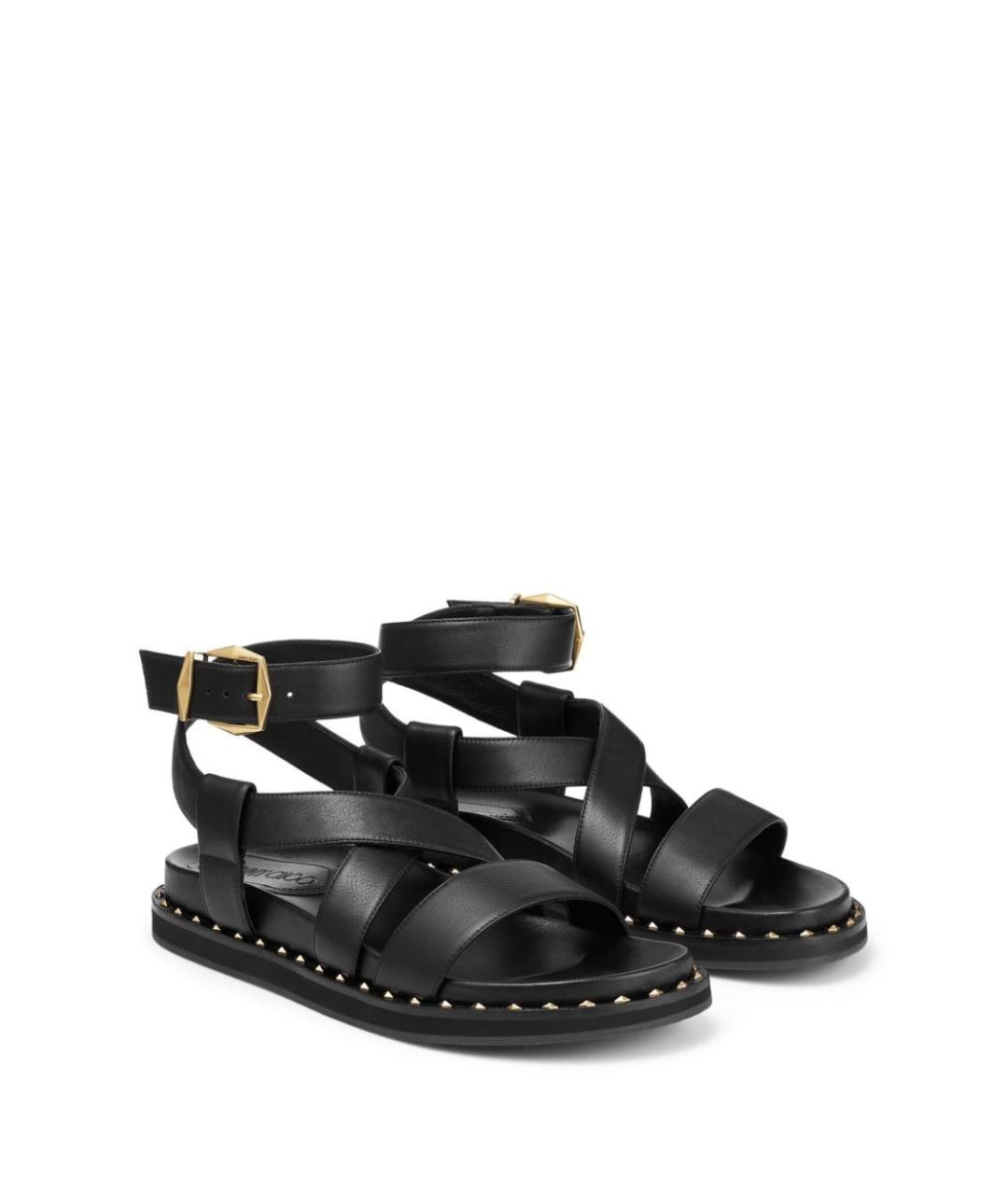 JIMMY CHOO Черные кожаные сандалии, фото 2