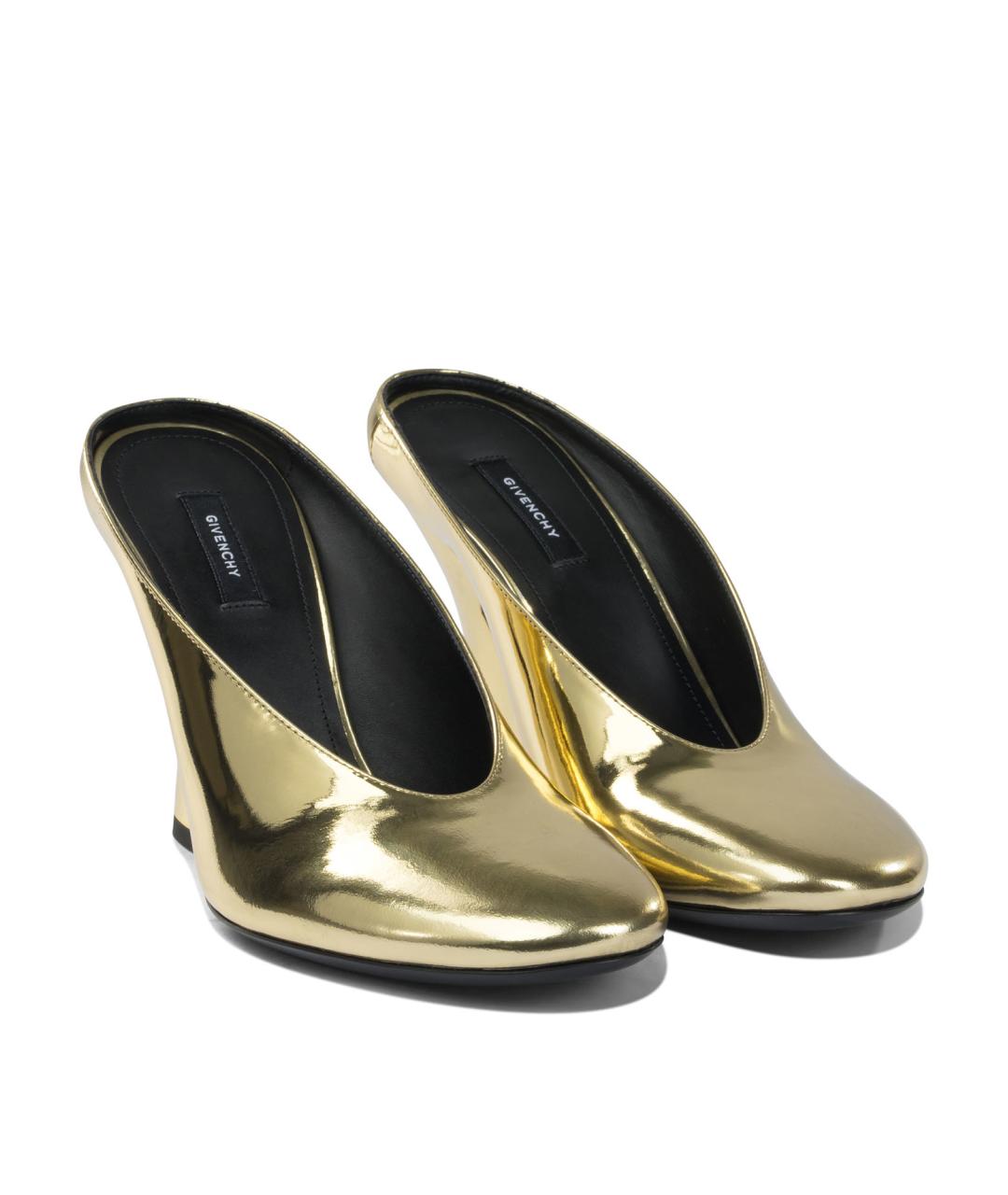 GIVENCHY Золотые кожаные туфли, фото 2