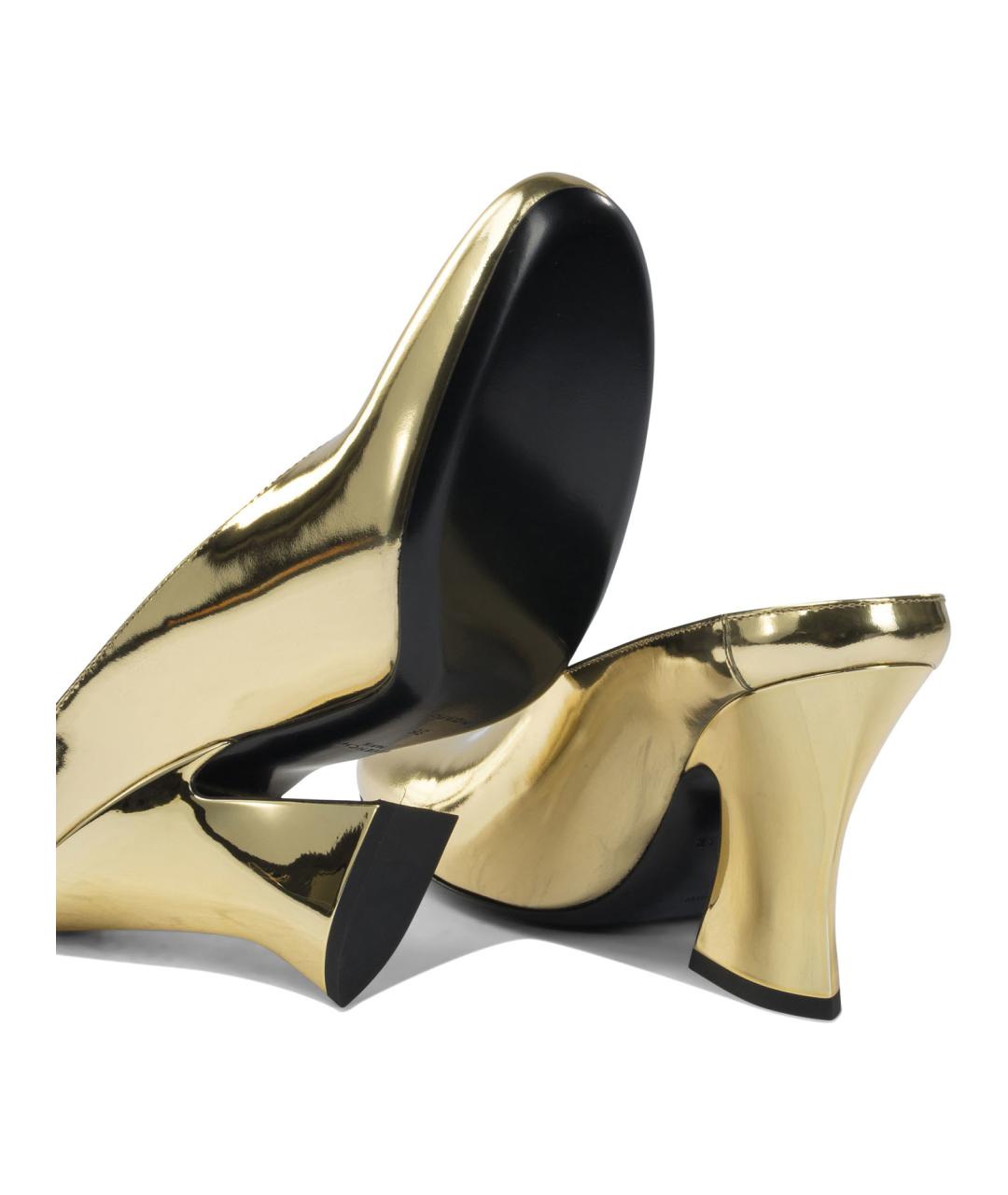GIVENCHY Золотые кожаные туфли, фото 5