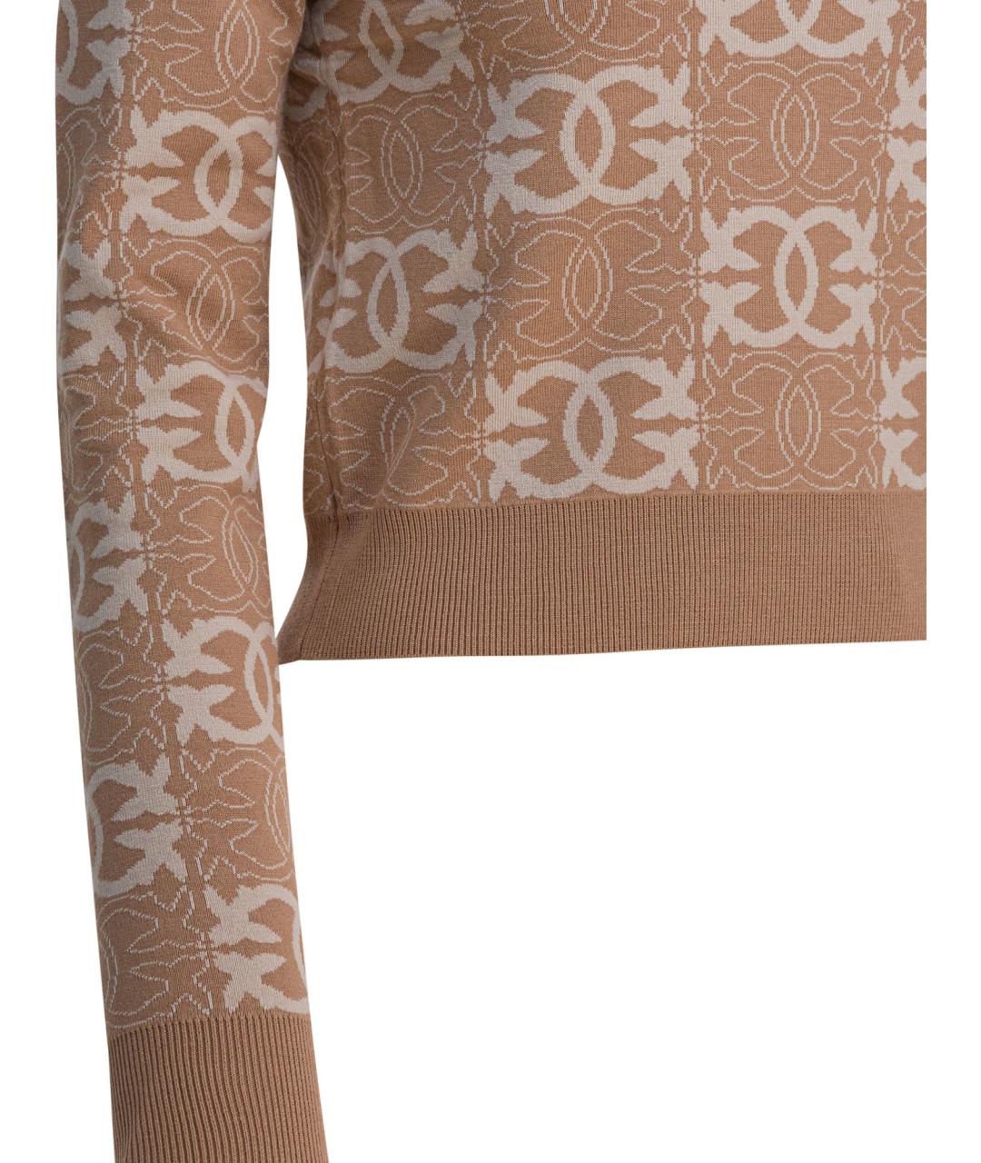 PINKO Бежевый вискозный джемпер / свитер, фото 4