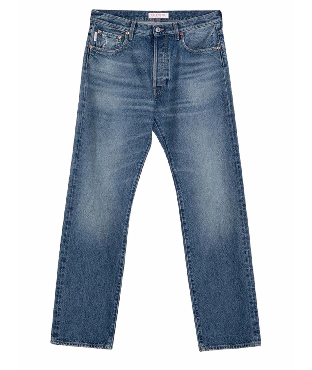 VALENTINO Синие хлопковые прямые джинсы, фото 1