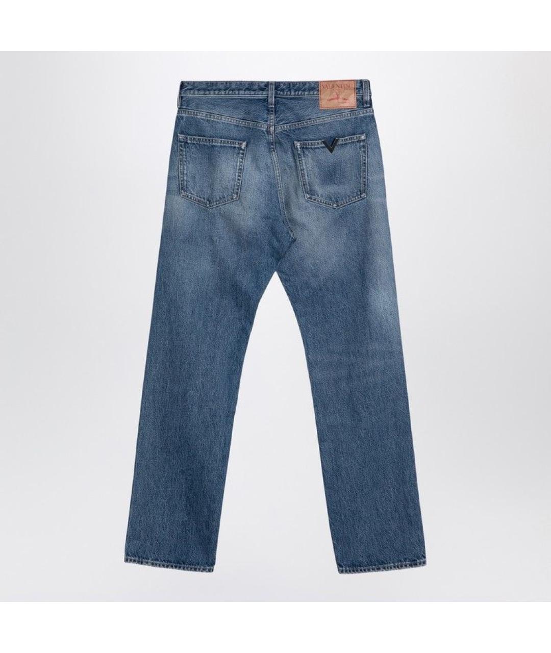 VALENTINO Синие хлопковые прямые джинсы, фото 2