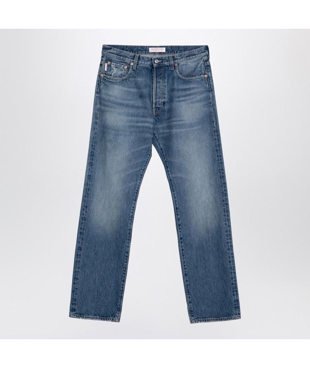 VALENTINO Синие хлопковые прямые джинсы, фото 3