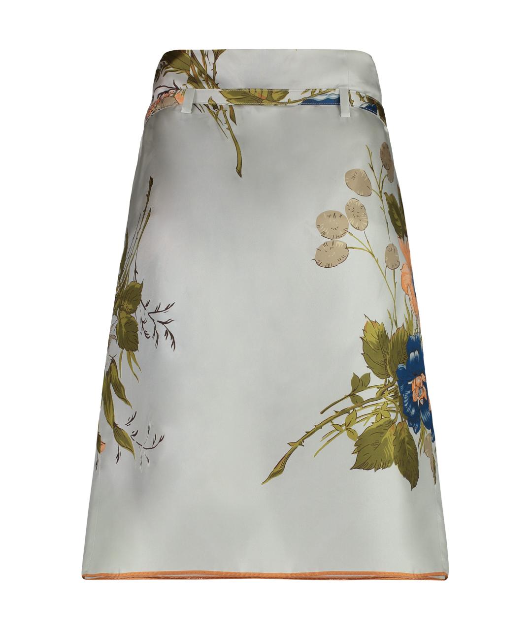 PRADA Мульти шелковая юбка миди, фото 2