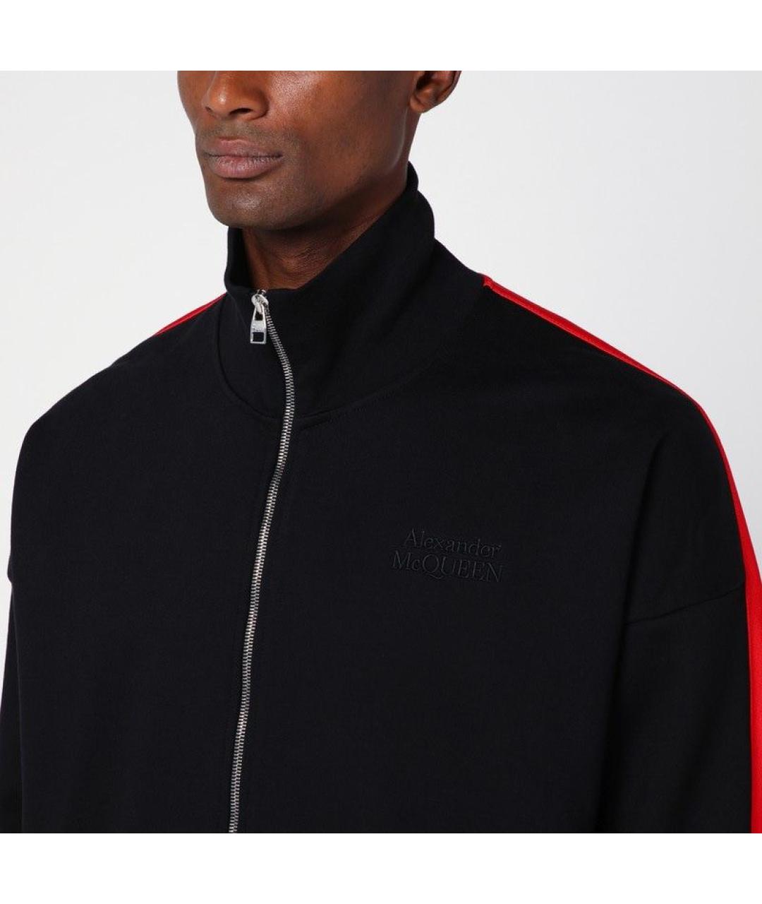 ALEXANDER MCQUEEN Черный хлопковый джемпер / свитер, фото 5