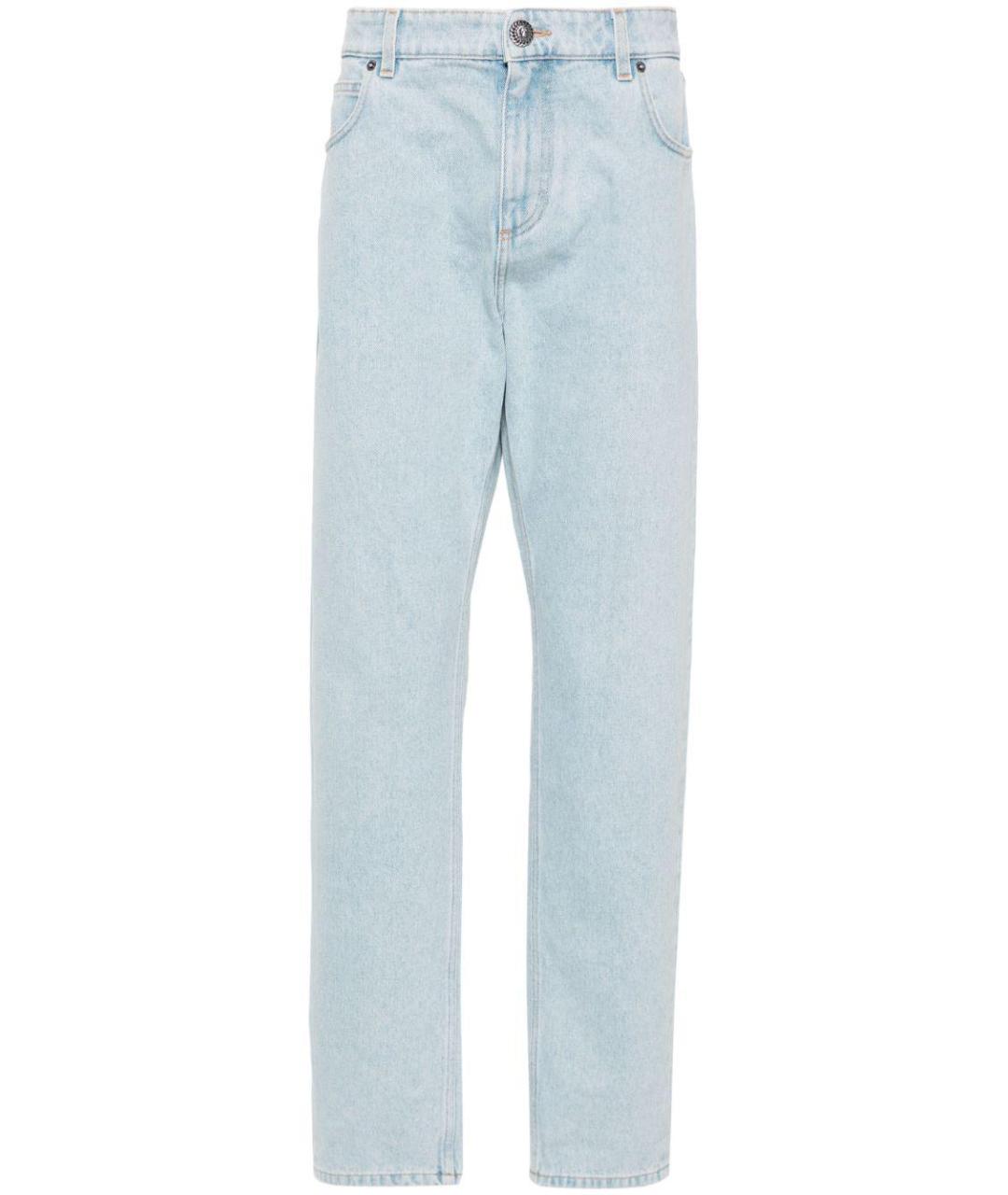 BALMAIN Голубые хлопковые джинсы скинни, фото 1