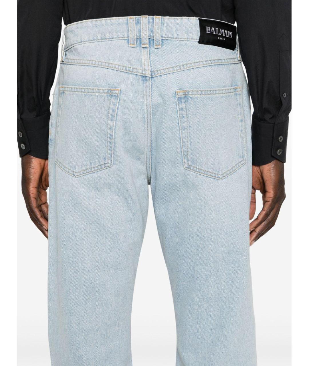 BALMAIN Голубые хлопковые джинсы скинни, фото 5