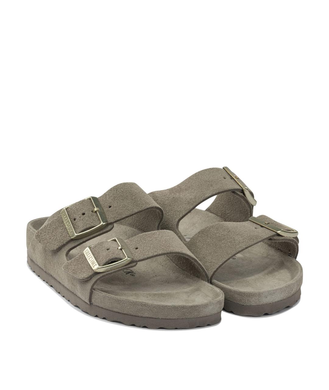 BIRKENSTOCK Серые кожаные сандалии, фото 2