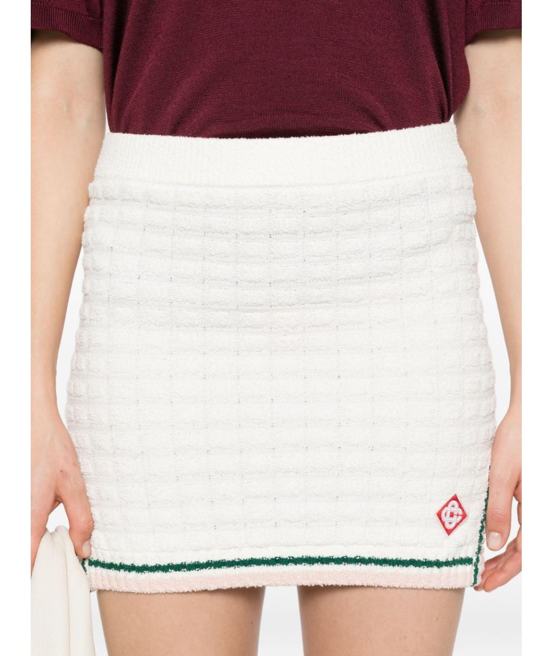CASABLANCA Белая хлопковая юбка мини, фото 5