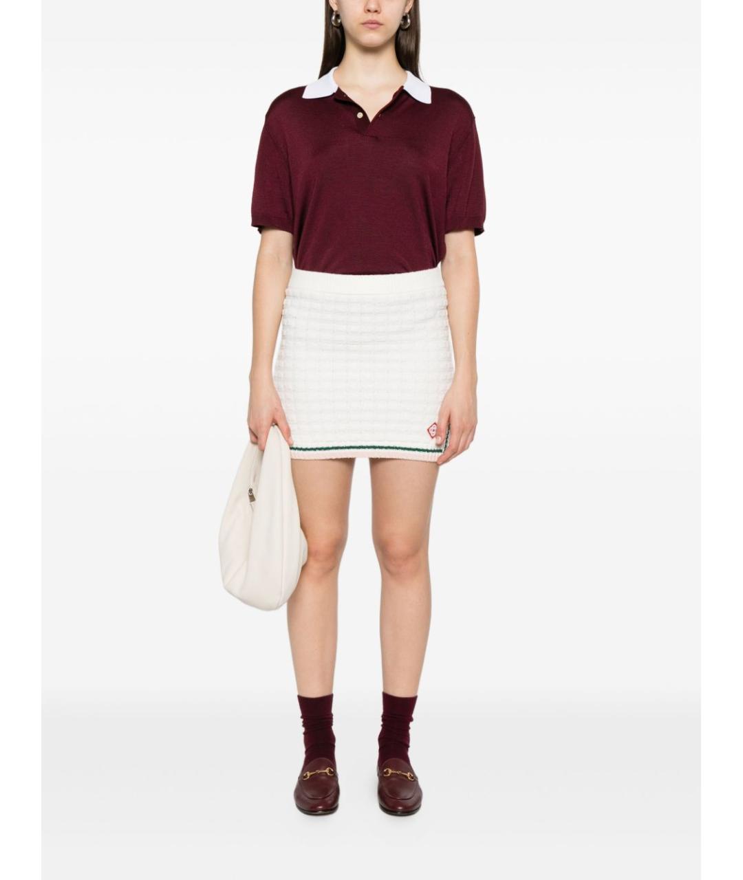 CASABLANCA Белая хлопковая юбка мини, фото 2