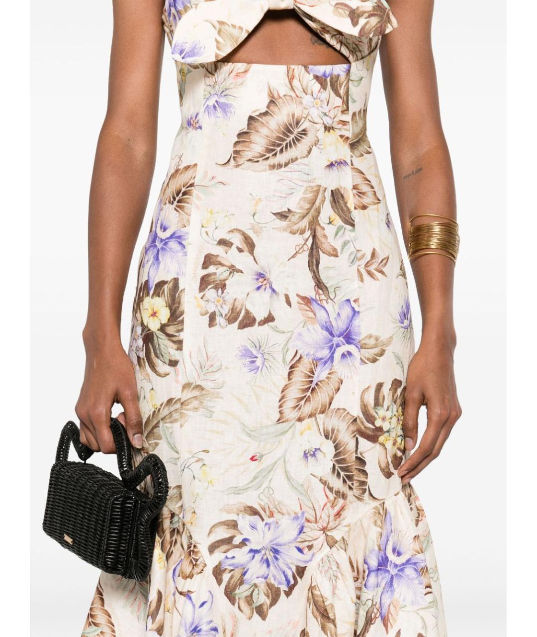 ZIMMERMANN Мульти льняное повседневное платье, фото 4