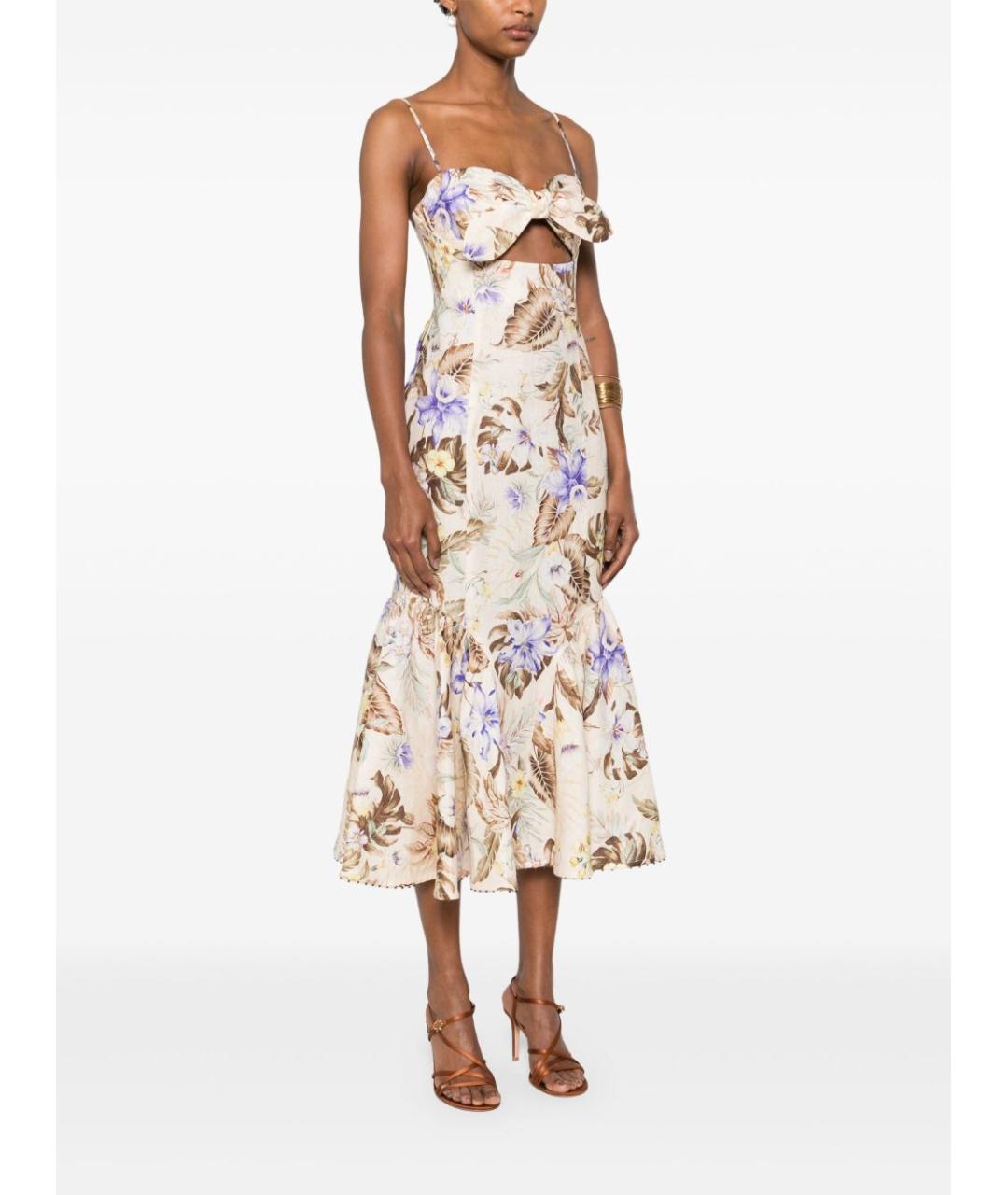 ZIMMERMANN Мульти льняное повседневное платье, фото 5