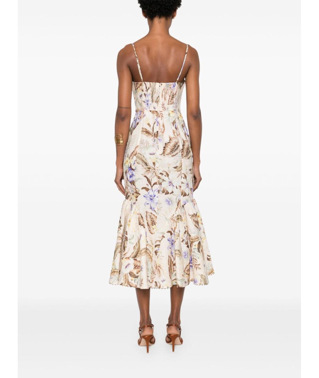 ZIMMERMANN Мульти льняное повседневное платье, фото 3