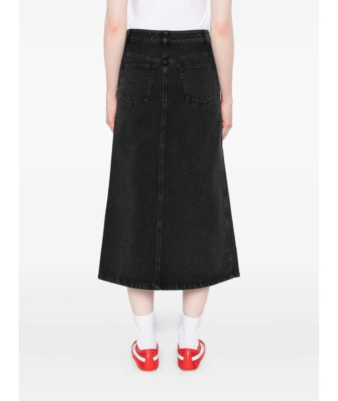 A.P.C. Черная хлопковая юбка миди, фото 4