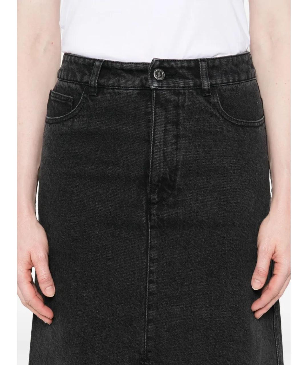 A.P.C. Черная хлопковая юбка миди, фото 3
